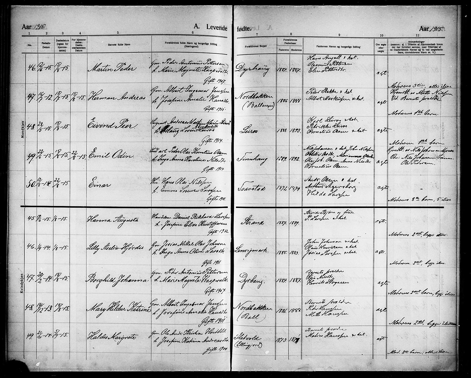 Ministerialprotokoller, klokkerbøker og fødselsregistre - Nordland, AV/SAT-A-1459/863/L0916: Klokkerbok nr. 863C06, 1907-1921