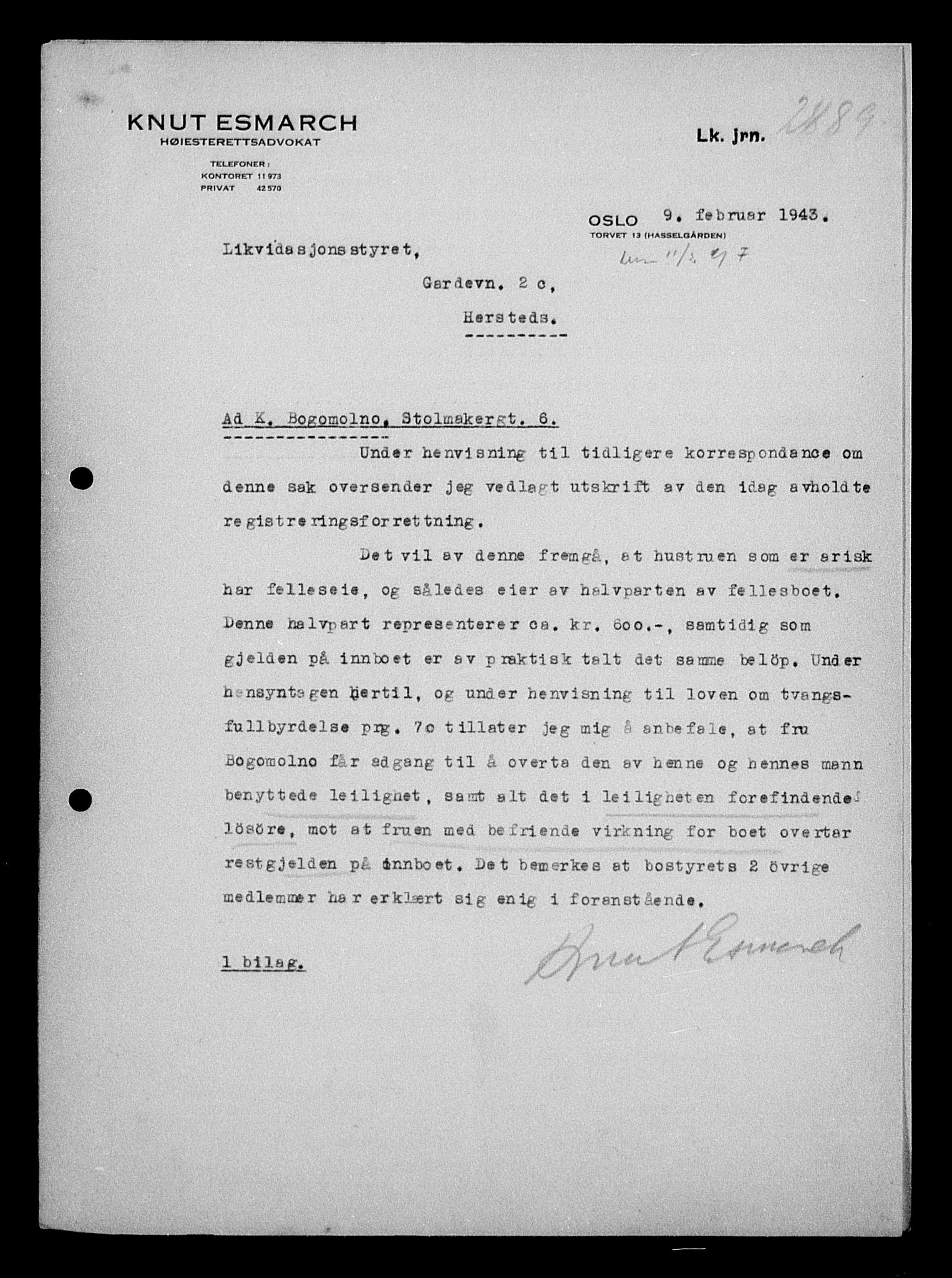 Justisdepartementet, Tilbakeføringskontoret for inndratte formuer, AV/RA-S-1564/H/Hc/Hcc/L0927: --, 1945-1947, s. 345