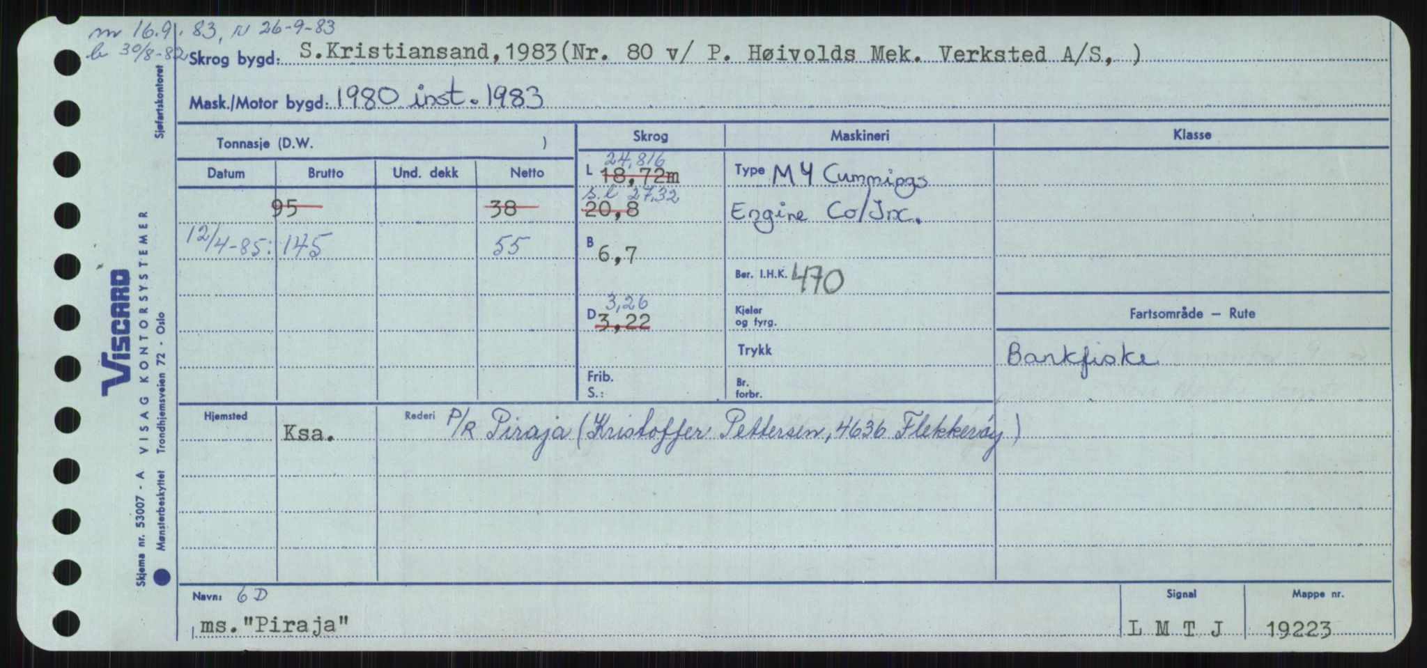 Sjøfartsdirektoratet med forløpere, Skipsmålingen, RA/S-1627/H/Ha/L0004/0002: Fartøy, Mas-R / Fartøy, Odin-R, s. 313