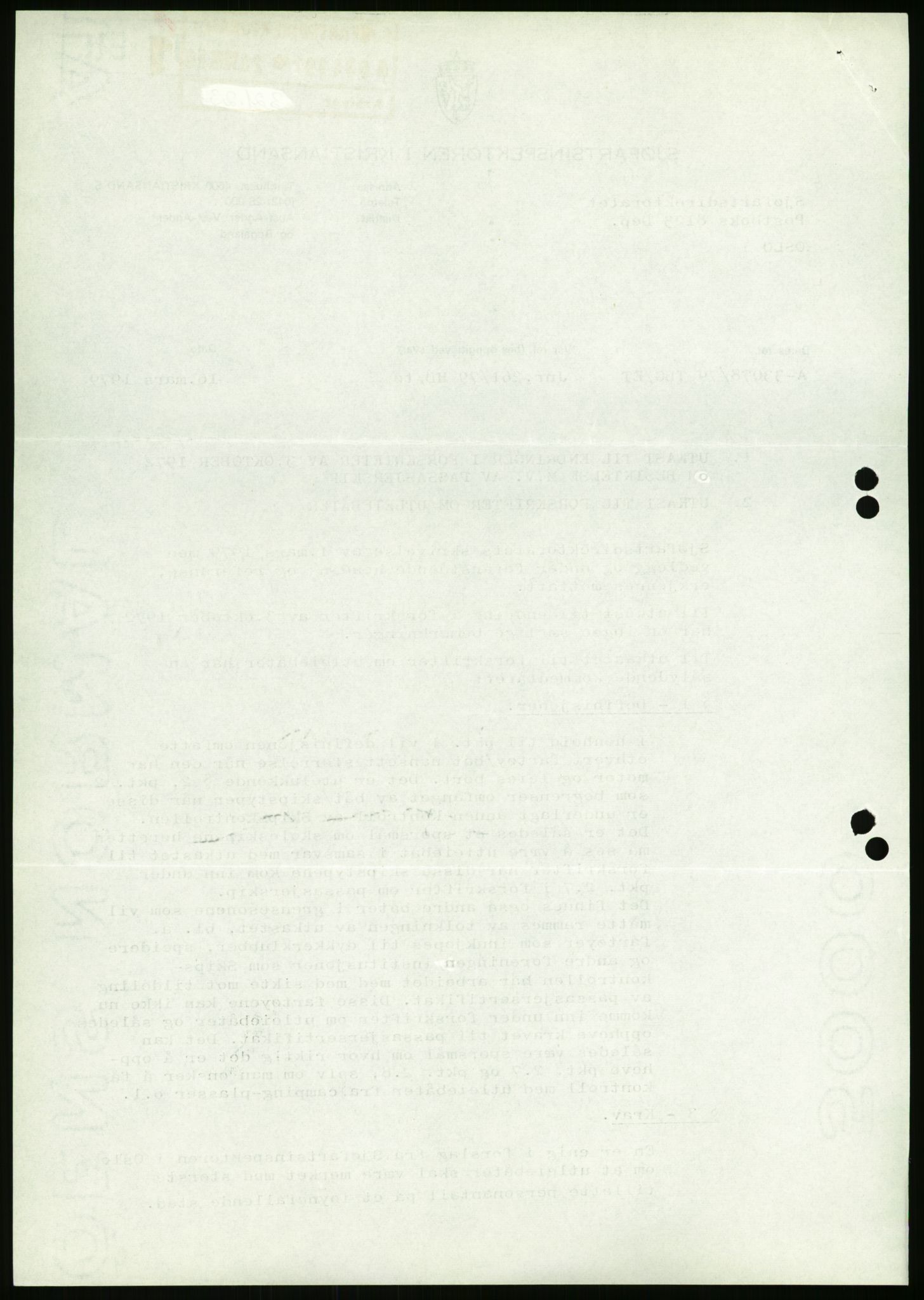 Sjøfartsdirektoratet med forløpere, generelt arkiv, AV/RA-S-1407/D/Du/Duc/L0642/0001: Skipskontrollen - Forskrifter / Forskrift om utleiebåter (2 mapper), 1978-1987, s. 318