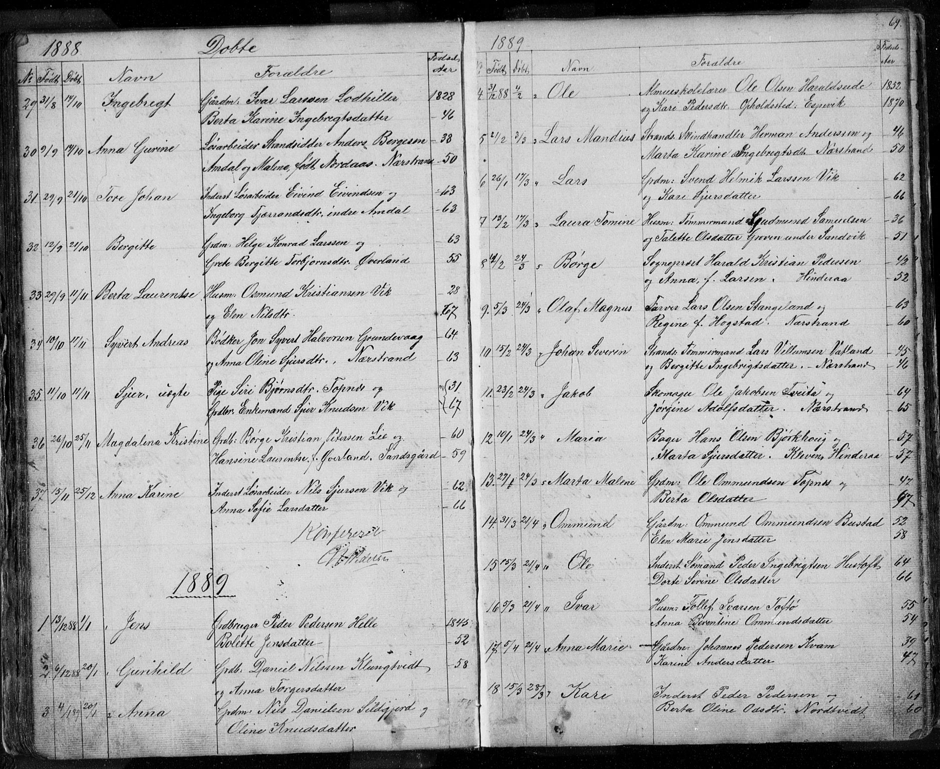 Nedstrand sokneprestkontor, AV/SAST-A-101841/01/V: Klokkerbok nr. B 3, 1848-1933, s. 69