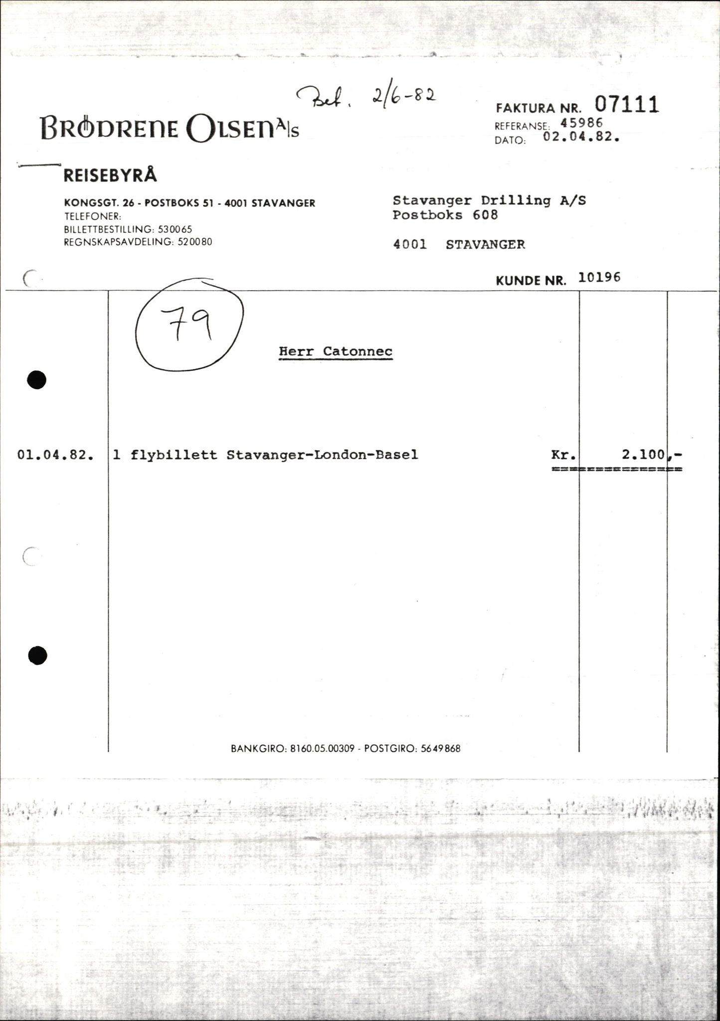 Pa 1503 - Stavanger Drilling AS, AV/SAST-A-101906/2/E/Ec/Eca/L0014: Sak og korrespondanse, 1977-1987