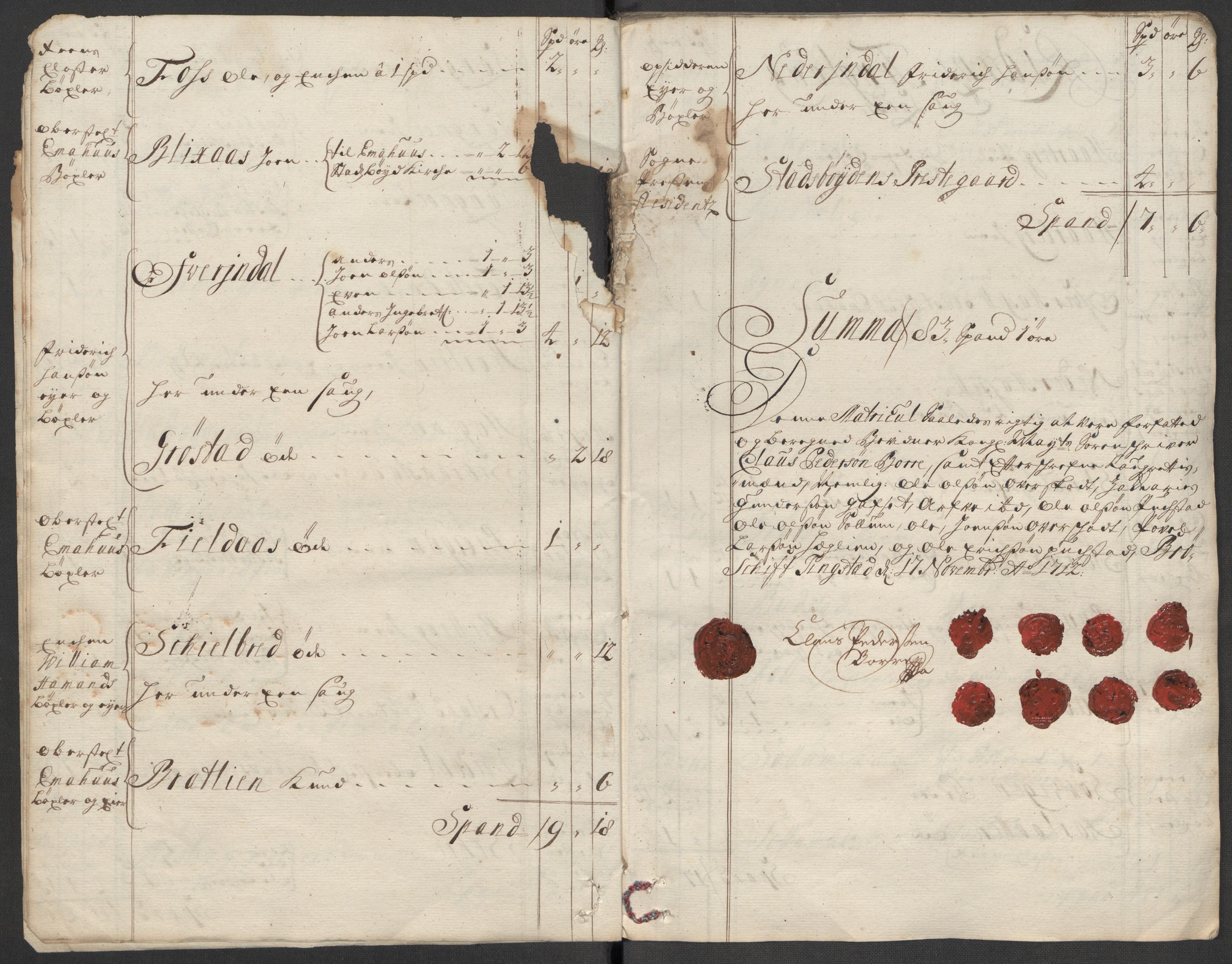 Rentekammeret inntil 1814, Reviderte regnskaper, Fogderegnskap, AV/RA-EA-4092/R57/L3861: Fogderegnskap Fosen, 1712-1713, s. 18