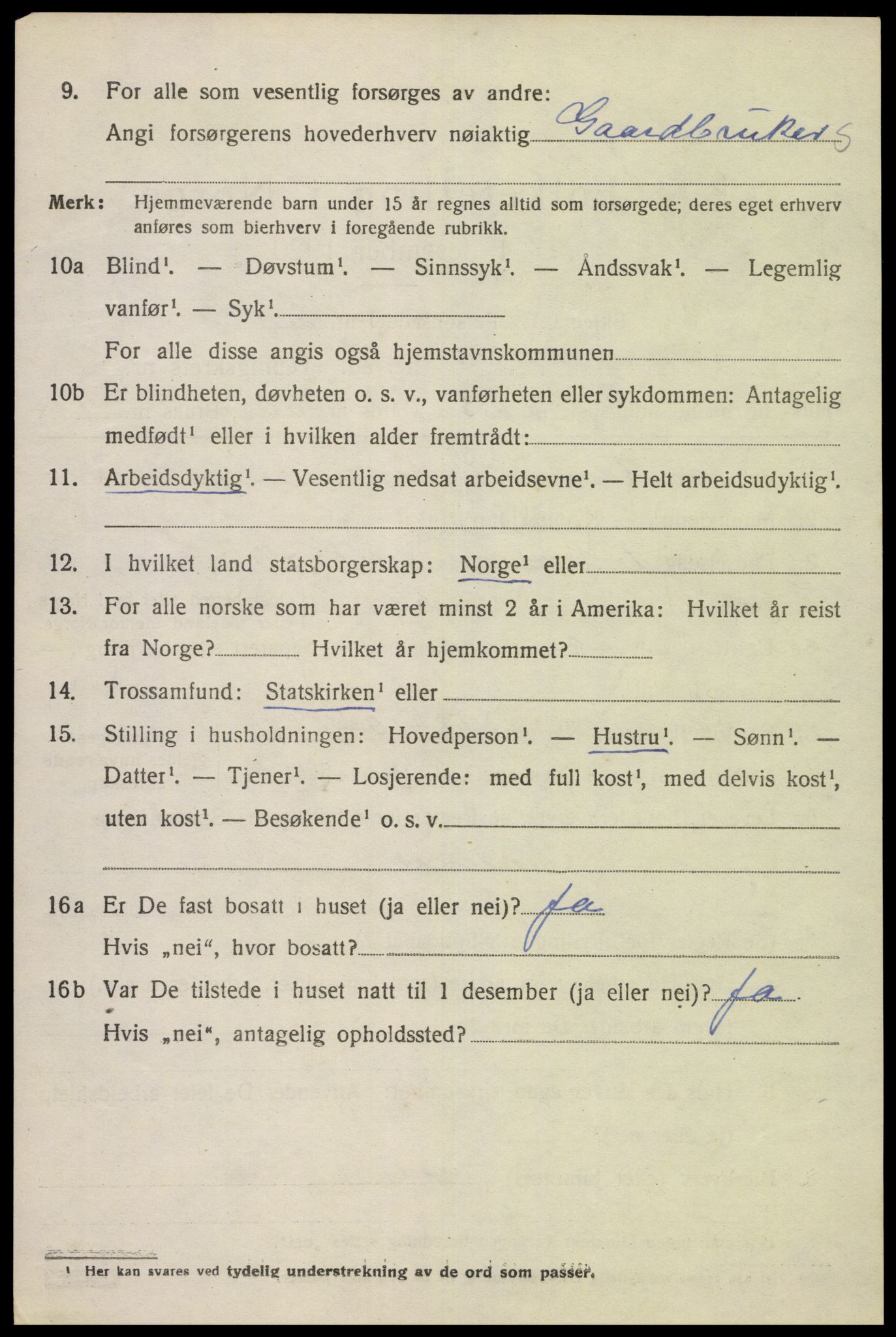 SAK, Folketelling 1920 for 1039 Herad herred, 1920, s. 1285