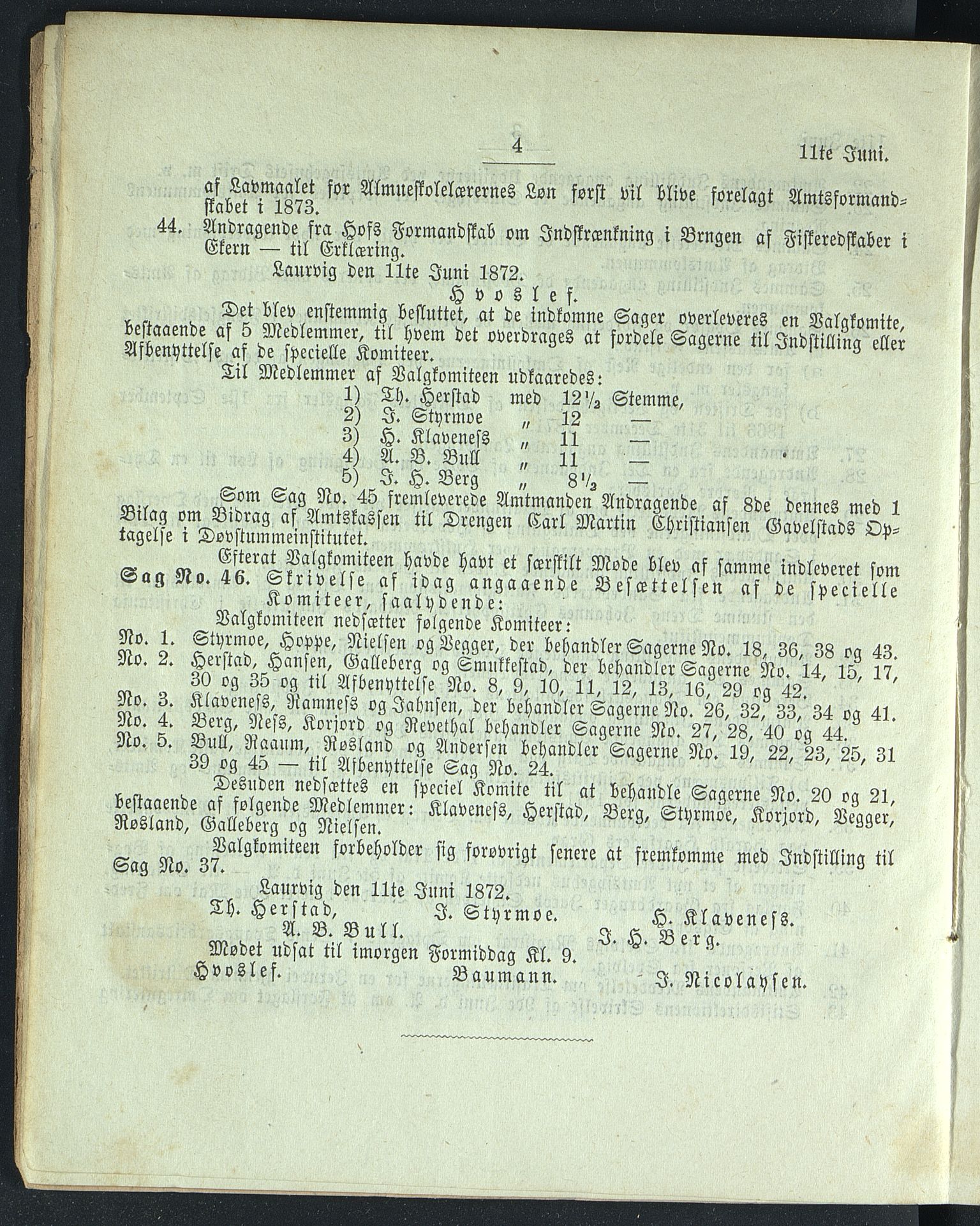 Vestfold fylkeskommune. Fylkestinget, VEMU/A-1315/A/Ab/Abb/L0018: Fylkestingsforhandlinger, 1872