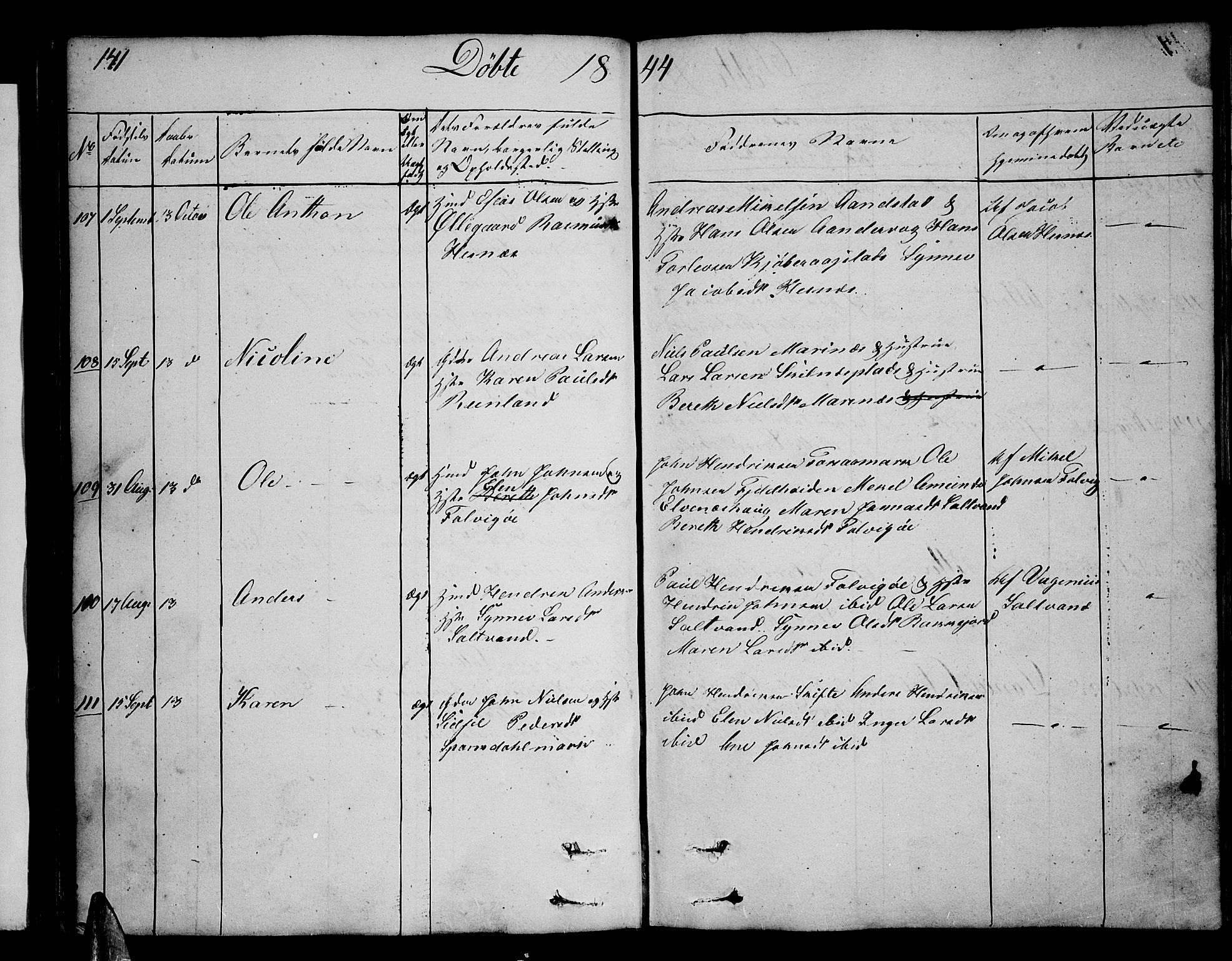 Ibestad sokneprestembete, AV/SATØ-S-0077/H/Ha/Hab/L0003klokker: Klokkerbok nr. 3, 1833-1852, s. 141
