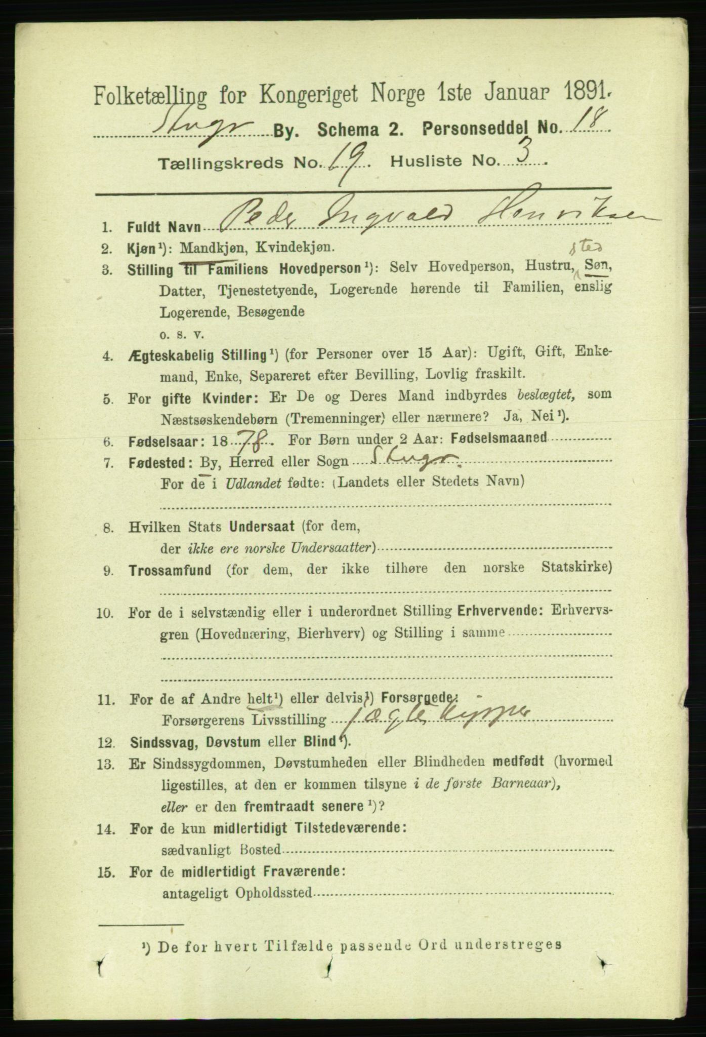 RA, Folketelling 1891 for 1103 Stavanger kjøpstad, 1891, s. 22489