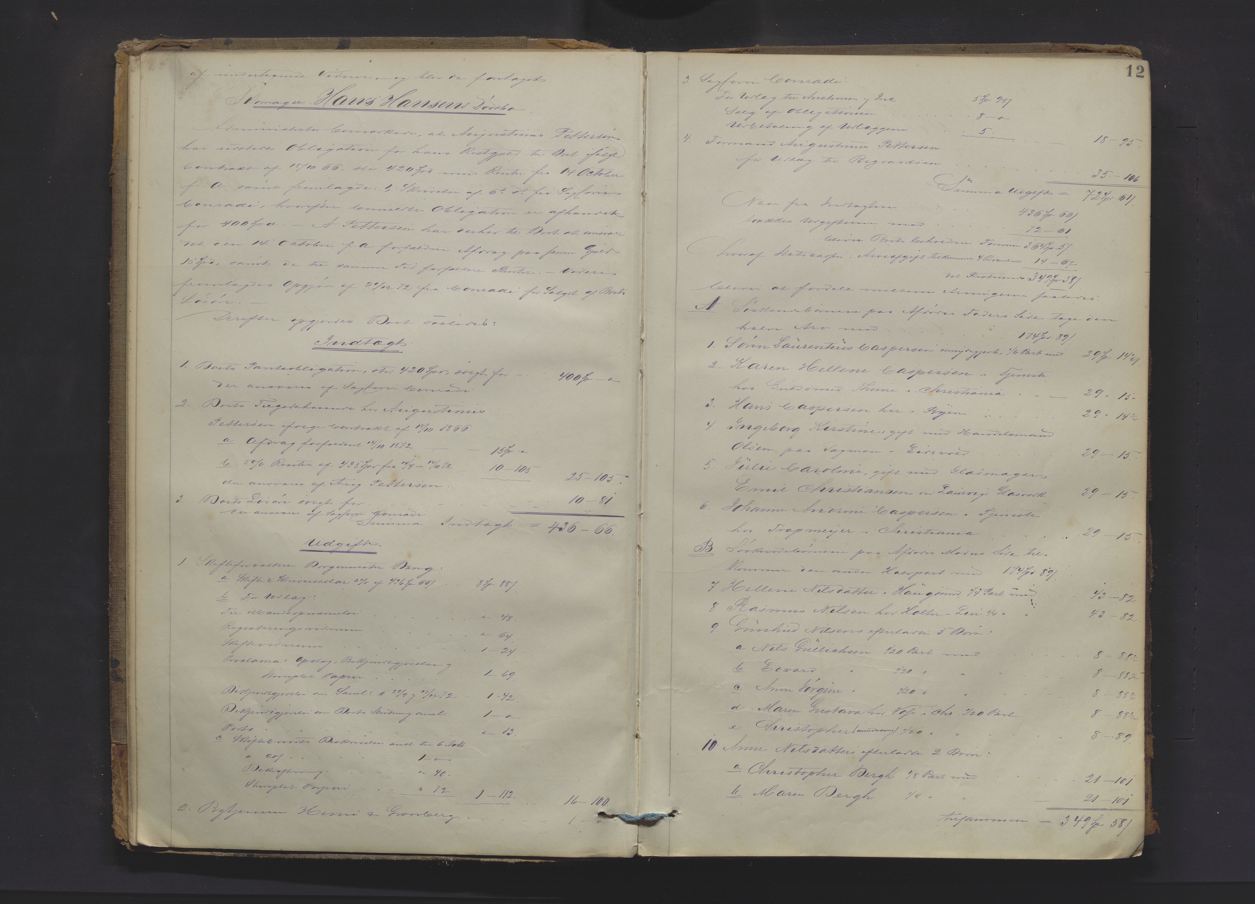 Drammen byfogd, AV/SAKO-A-222/H/Hb/Hbd/Hbda/L0003: Skifteutlodningsprotokoll., 1872-1878, s. 12