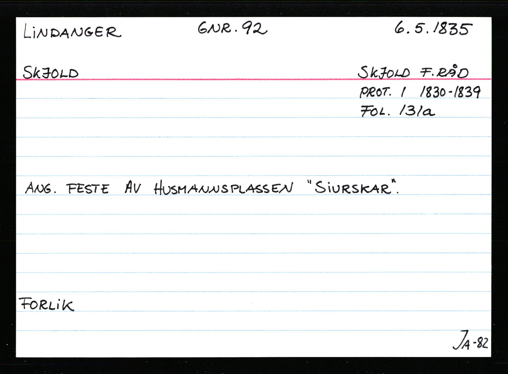 Statsarkivet i Stavanger, AV/SAST-A-101971/03/Y/Ym/L0035: Åstedskort sortert etter gårdsnavn: Leiranger - Lindanger, 1600-1950, s. 703