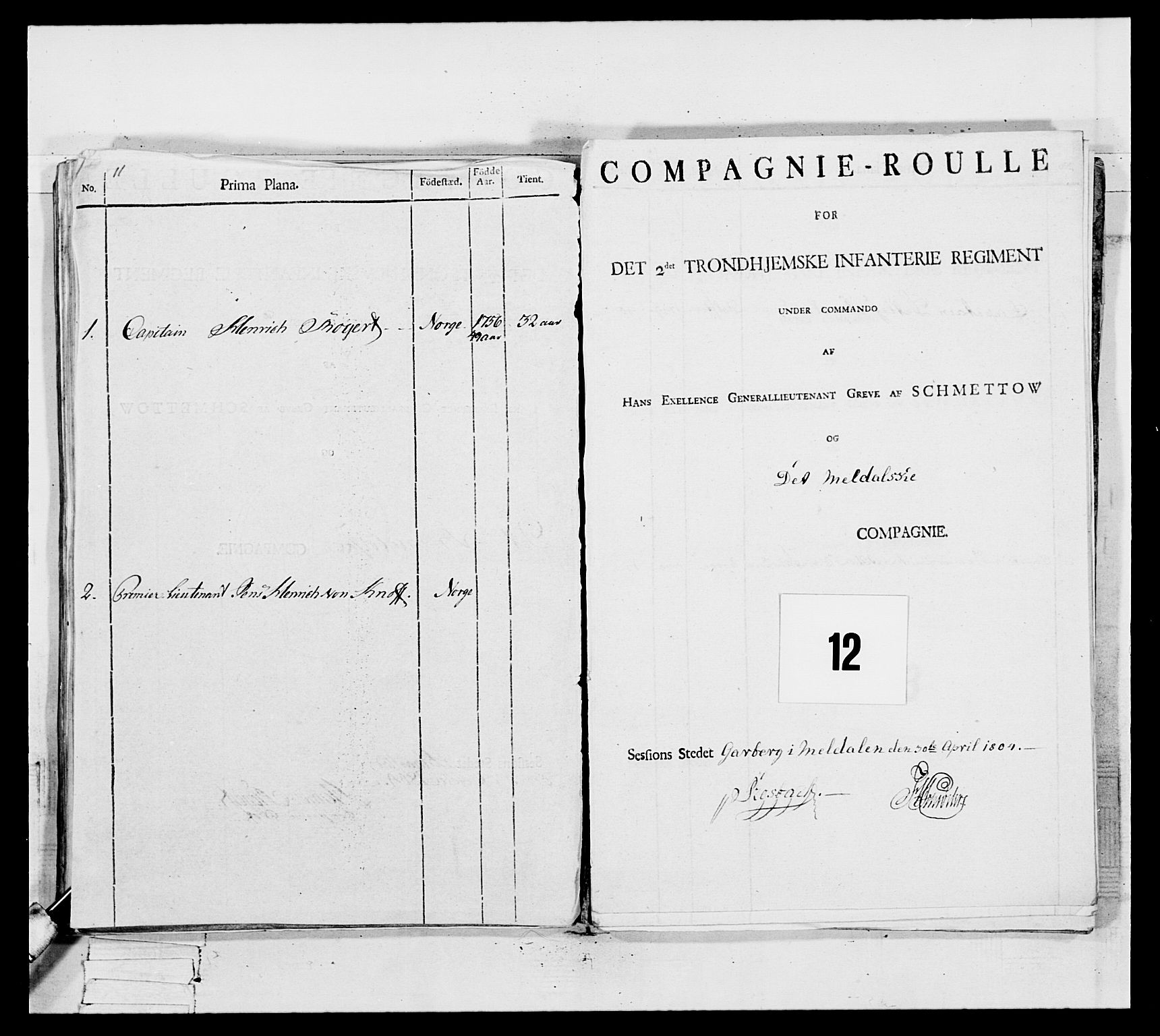 Generalitets- og kommissariatskollegiet, Det kongelige norske kommissariatskollegium, RA/EA-5420/E/Eh/L0082: 2. Trondheimske nasjonale infanteriregiment, 1804, s. 428