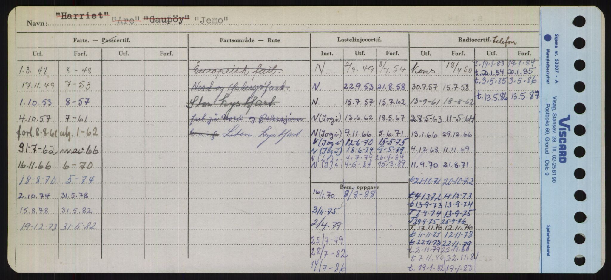 Sjøfartsdirektoratet med forløpere, Skipsmålingen, RA/S-1627/H/Ha/L0003/0001: Fartøy, Hilm-Mar / Fartøy, Hilm-Kol, s. 466