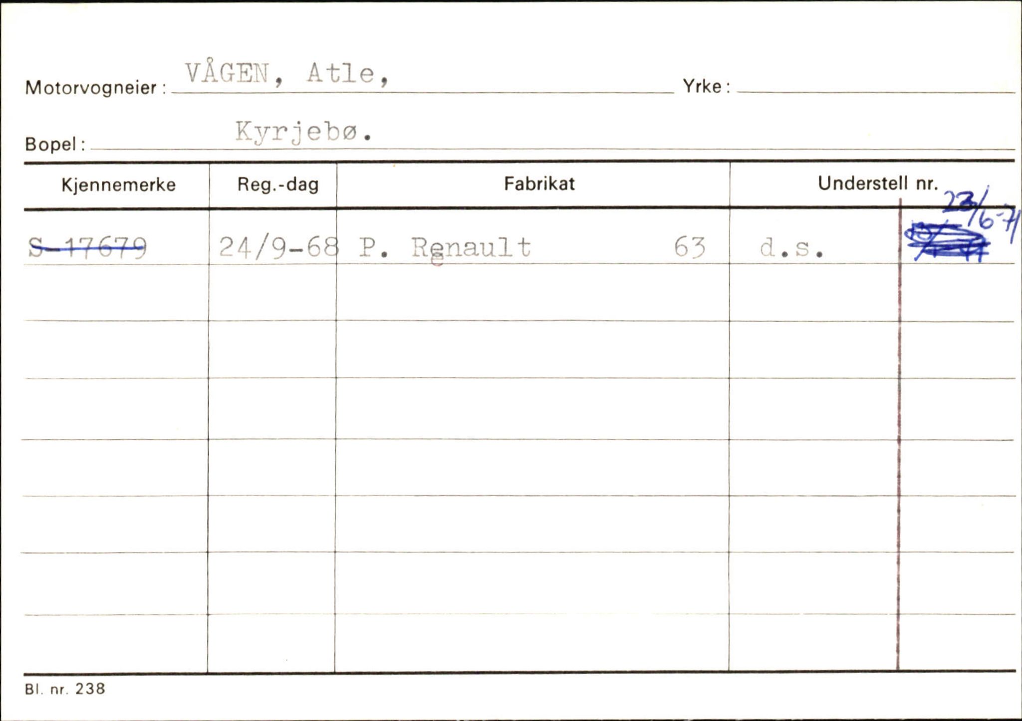 Statens vegvesen, Sogn og Fjordane vegkontor, AV/SAB-A-5301/4/F/L0131: Eigarregister Høyanger P-Å. Stryn S-Å, 1945-1975, s. 852