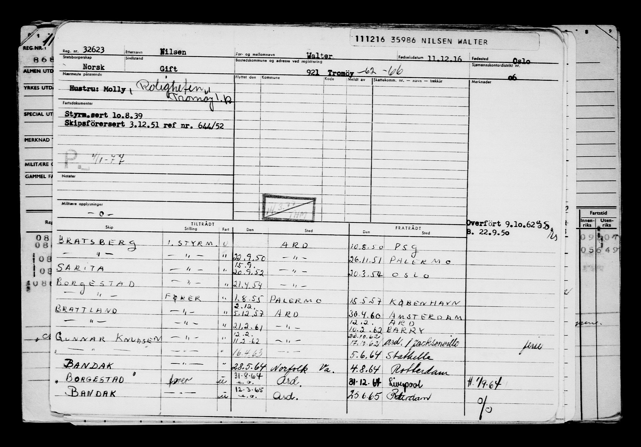 Direktoratet for sjømenn, AV/RA-S-3545/G/Gb/L0144: Hovedkort, 1916, s. 412