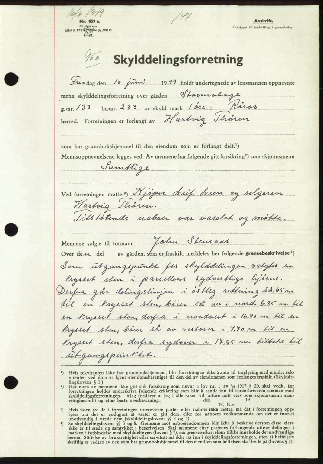 Gauldal sorenskriveri, SAT/A-0014/1/2/2C: Pantebok nr. A8, 1949-1949, Dagboknr: 950/1949