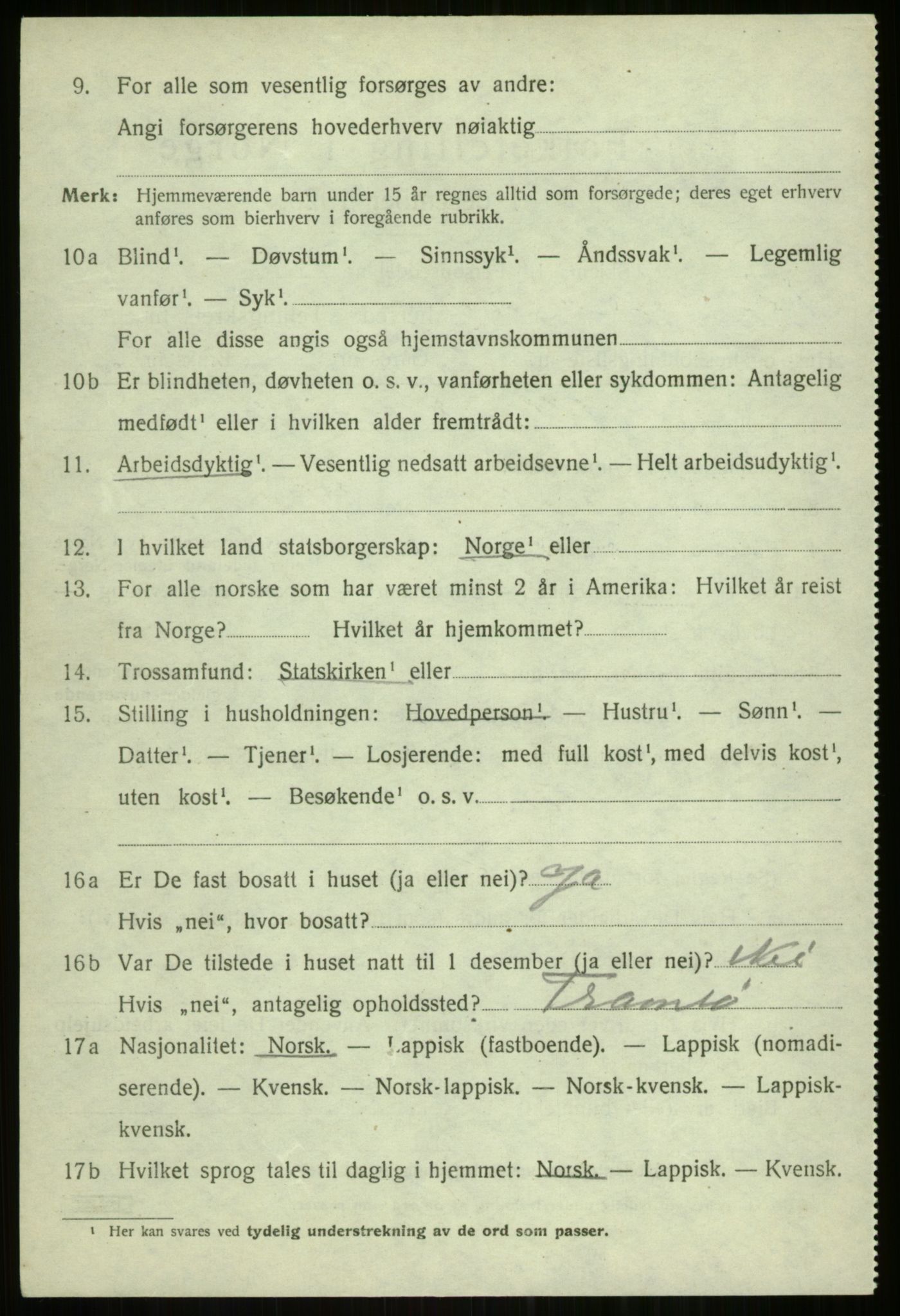 SATØ, Folketelling 1920 for 1934 Tromsøysund herred, 1920, s. 4967