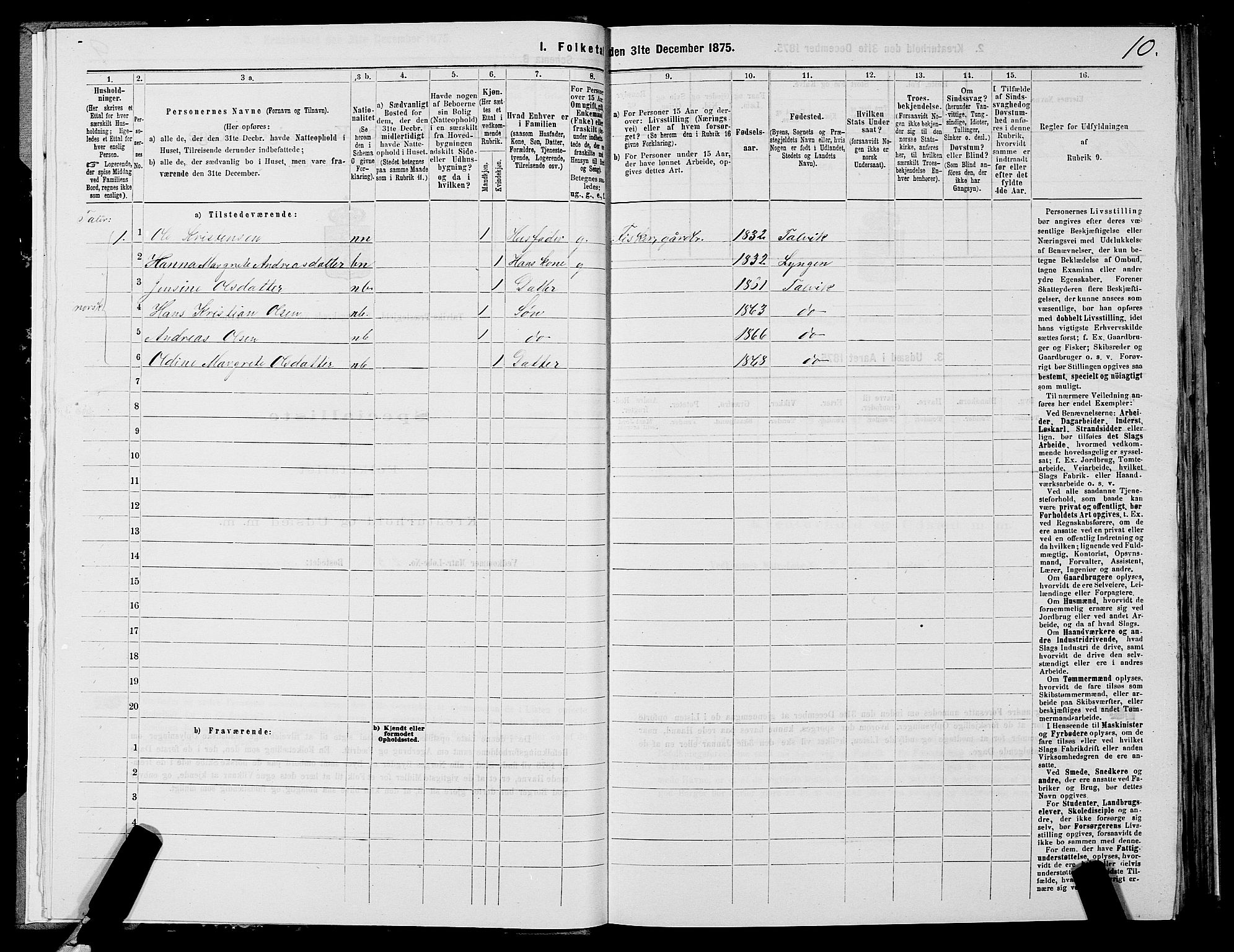 SATØ, Folketelling 1875 for 2013P Talvik prestegjeld, 1875, s. 1010