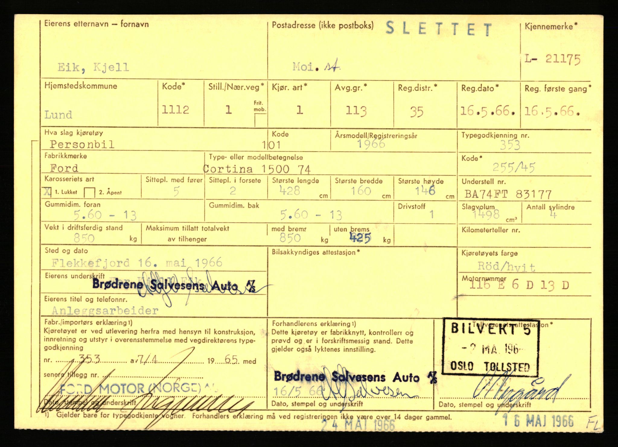 Stavanger trafikkstasjon, AV/SAST-A-101942/0/F/L0037: L-20500 - L-21499, 1930-1971, s. 1813