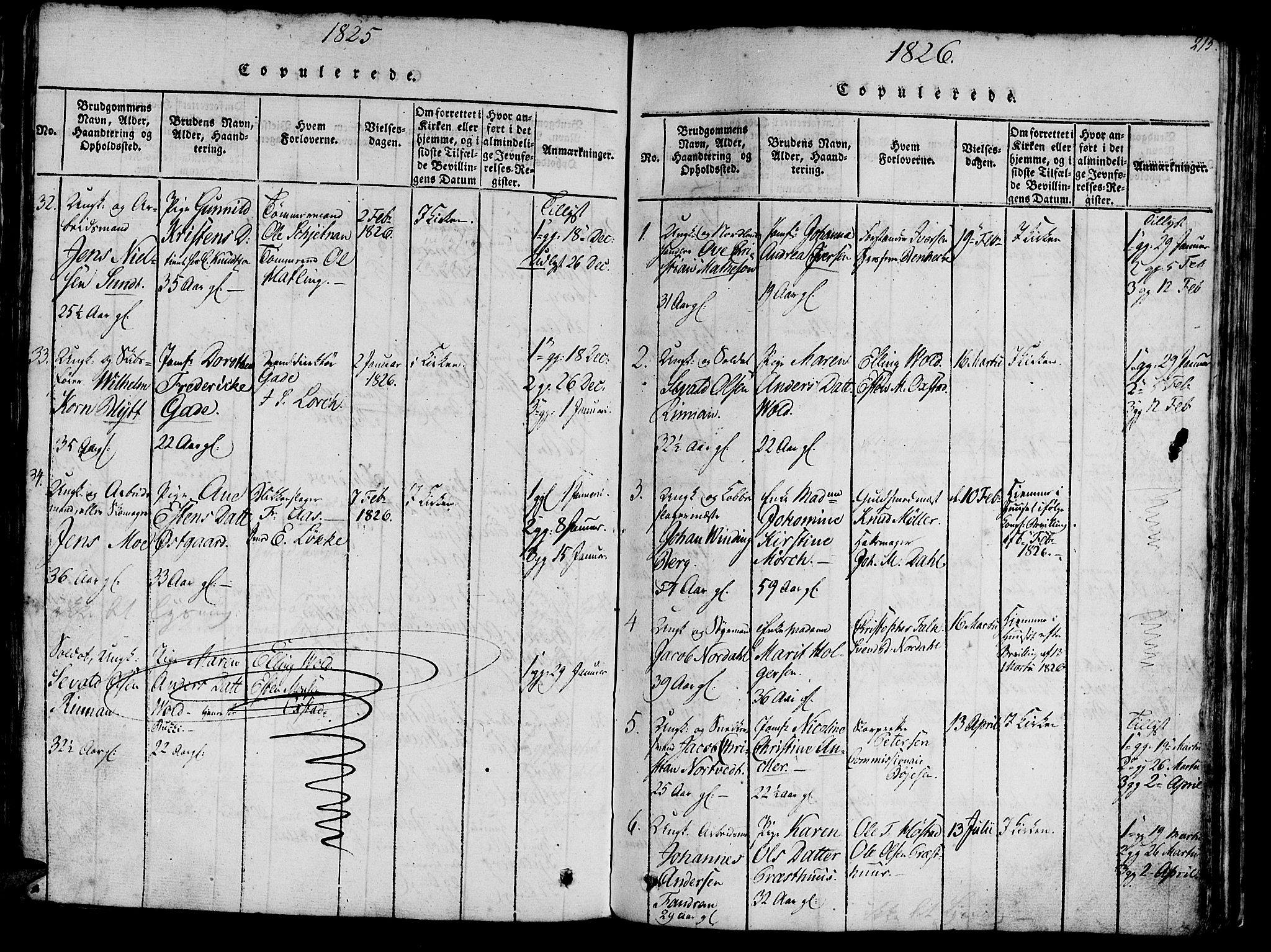 Ministerialprotokoller, klokkerbøker og fødselsregistre - Sør-Trøndelag, AV/SAT-A-1456/602/L0135: Klokkerbok nr. 602C03, 1815-1832, s. 215