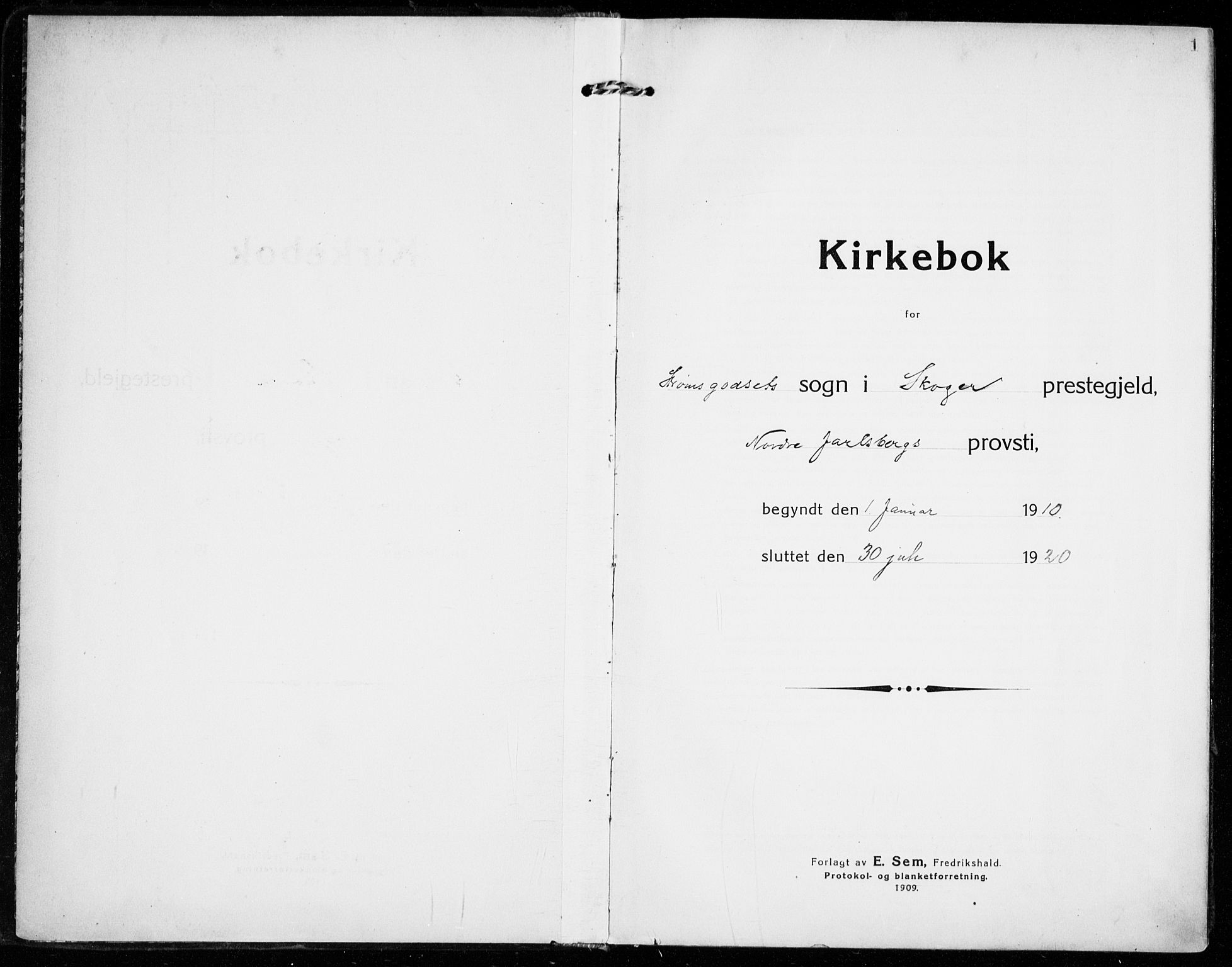 Strømsgodset kirkebøker, AV/SAKO-A-324/F/Fa/L0002: Ministerialbok nr. 2, 1910-1920, s. 1