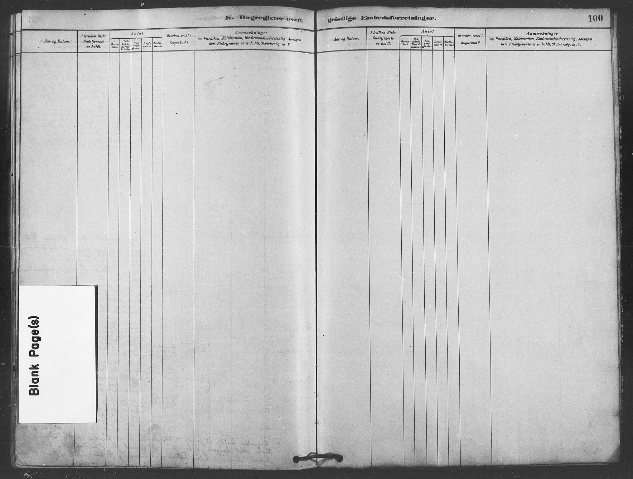 Trefoldighet prestekontor Kirkebøker, SAO/A-10882/I/Ia/L0002: Dagregister nr. 2, 1878-1890, s. 100