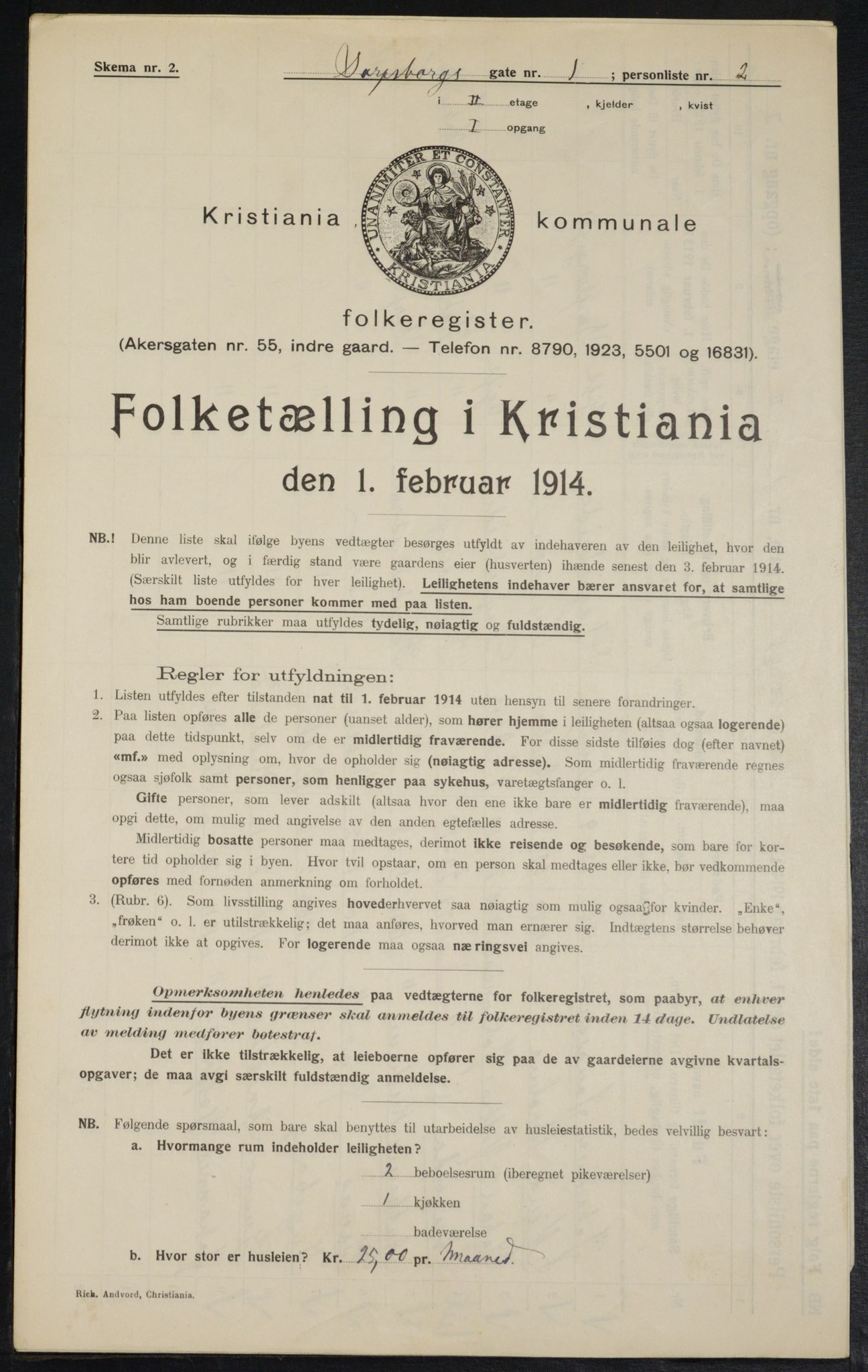 OBA, Kommunal folketelling 1.2.1914 for Kristiania, 1914, s. 88939