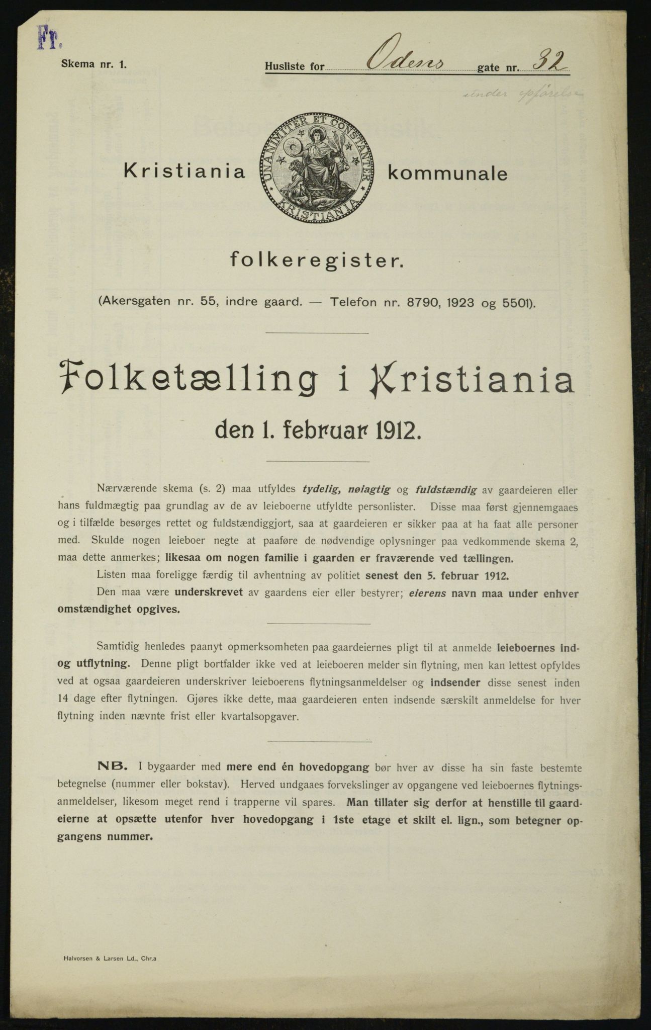 OBA, Kommunal folketelling 1.2.1912 for Kristiania, 1912, s. 75628