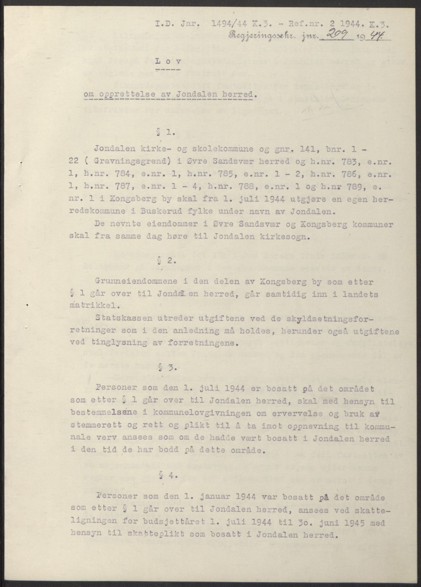 NS-administrasjonen 1940-1945 (Statsrådsekretariatet, de kommisariske statsråder mm), RA/S-4279/D/Db/L0100: Lover, 1944, s. 364