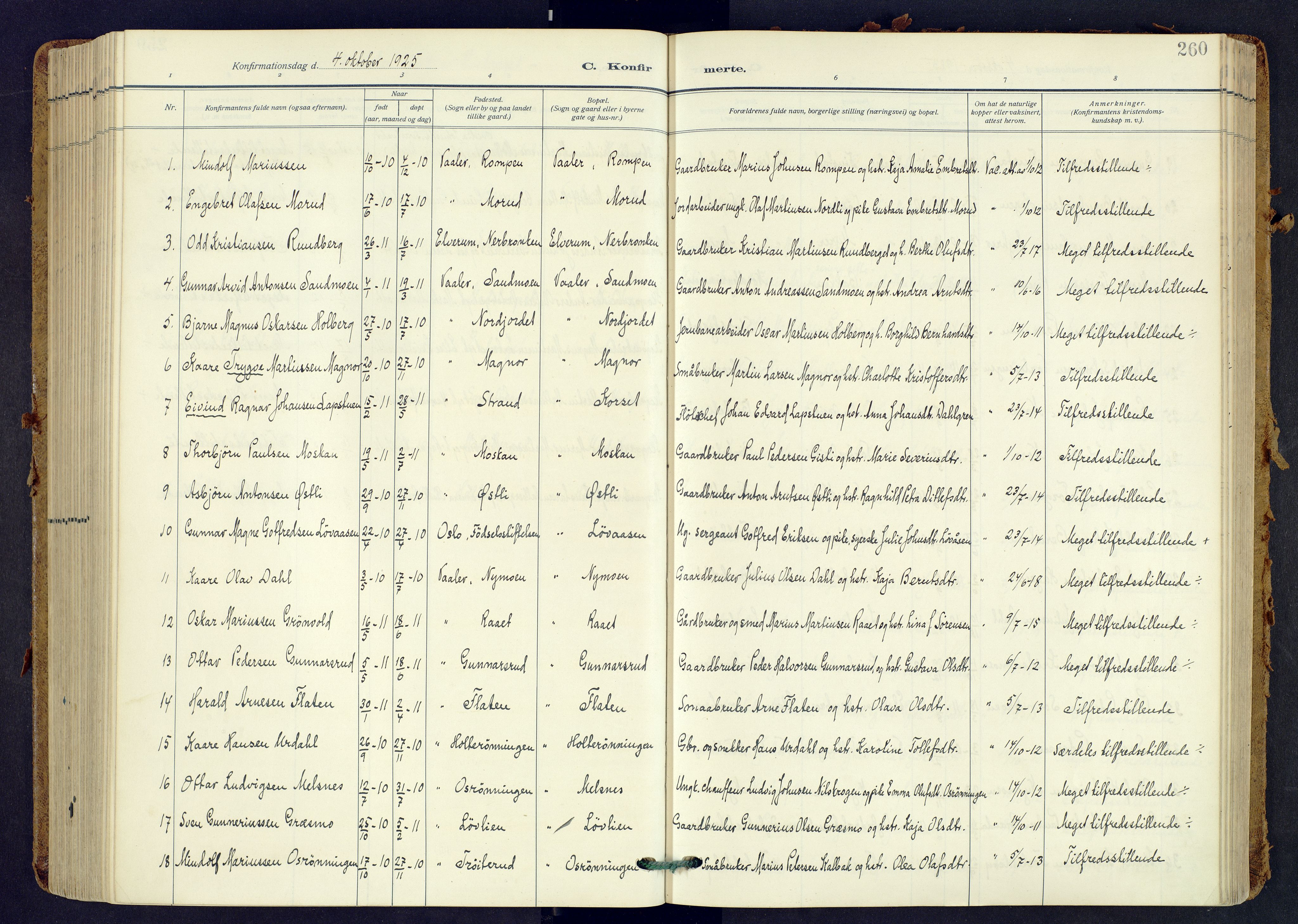 Våler prestekontor, Hedmark, AV/SAH-PREST-040/H/Ha/Haa/L0009: Ministerialbok nr. 9, 1912-1940, s. 260