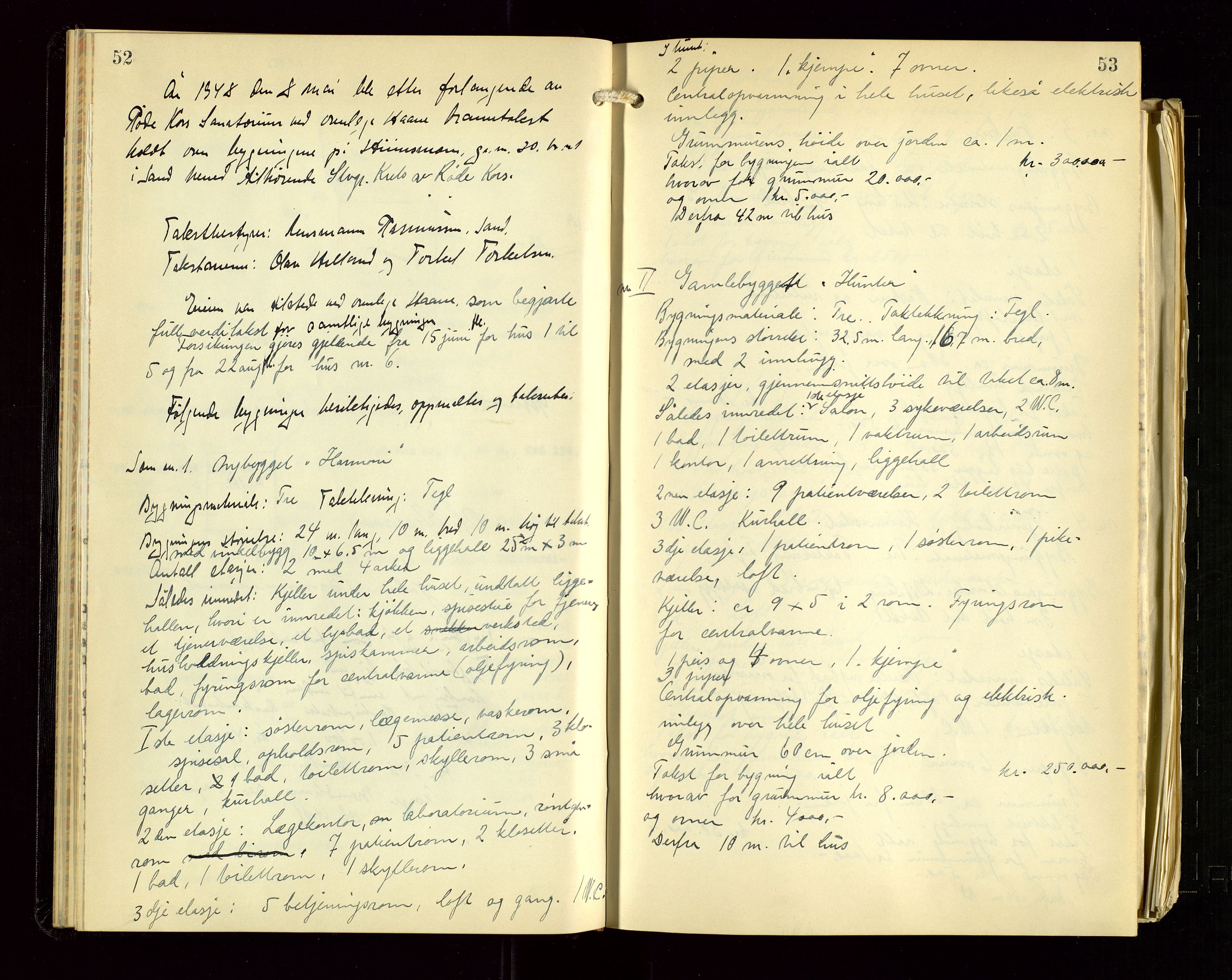 Sand lensmannskontor, AV/SAST-A-100415/Gob/L0004: Branntakstprotokoll, 1937-1955, s. 52-53