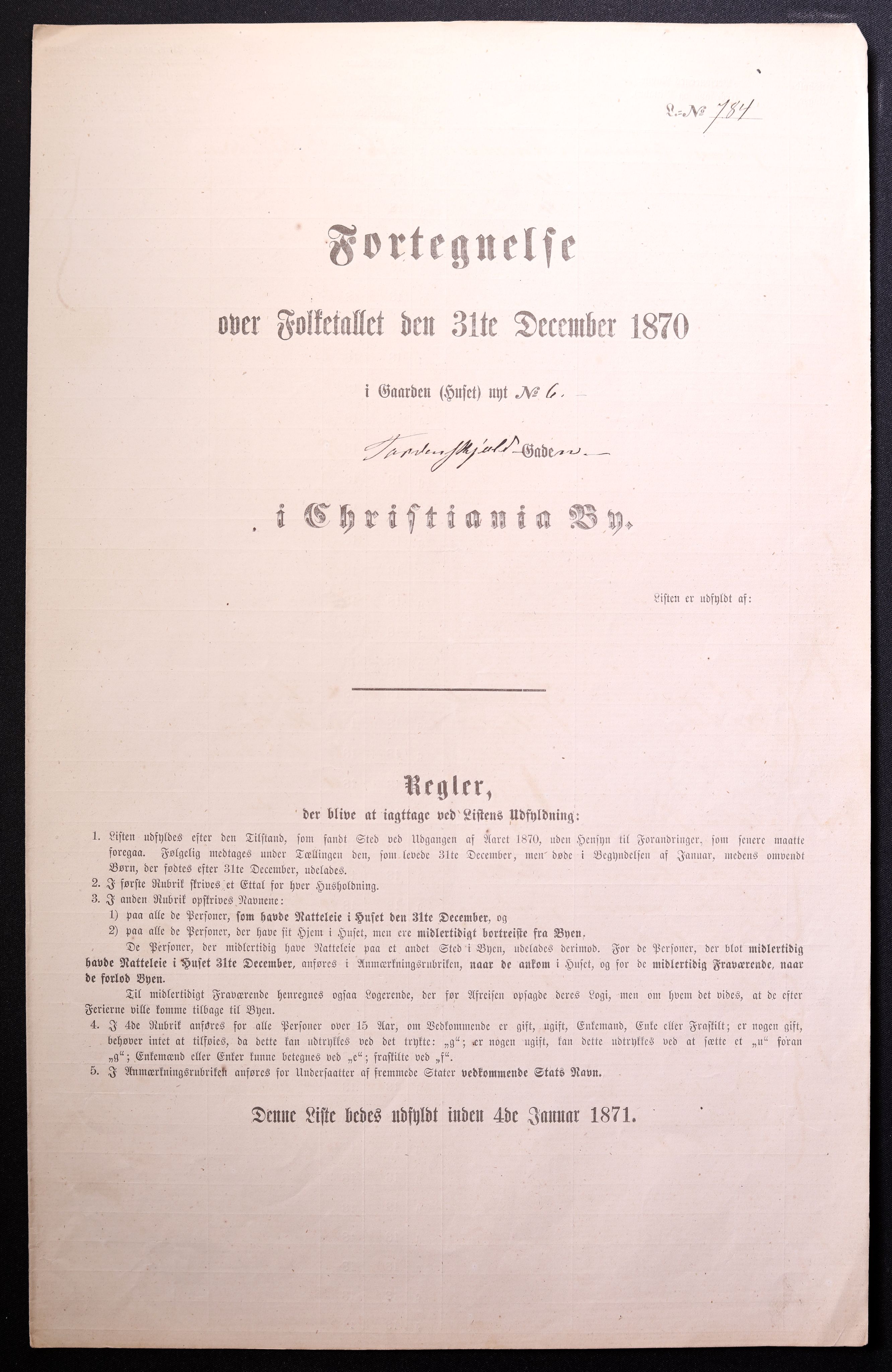 RA, Folketelling 1870 for 0301 Kristiania kjøpstad, 1870, s. 4332