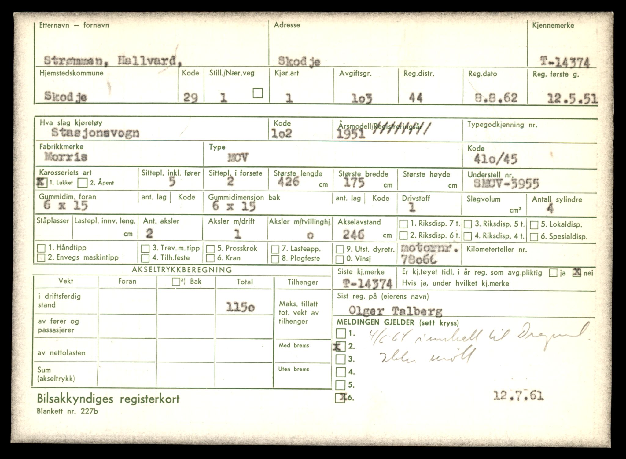 Møre og Romsdal vegkontor - Ålesund trafikkstasjon, AV/SAT-A-4099/F/Fe/L0045: Registreringskort for kjøretøy T 14320 - T 14444, 1927-1998, s. 1477