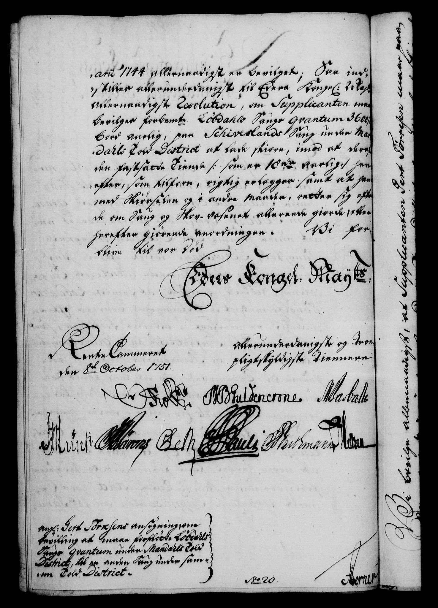 Rentekammeret, Kammerkanselliet, RA/EA-3111/G/Gf/Gfa/L0033: Norsk relasjons- og resolusjonsprotokoll (merket RK 52.33), 1751, s. 457
