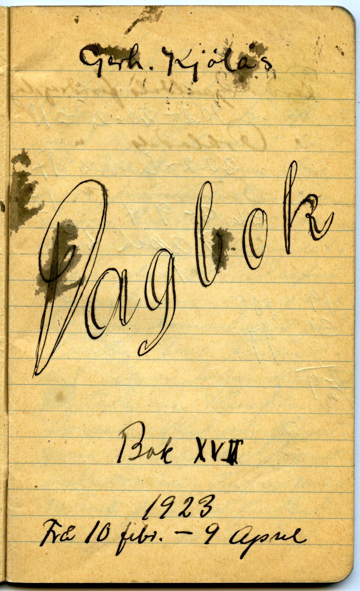 Gerhard Kjølås-arkivet, FMFB/A-1081/F/L0020: Bok XVII, 1923