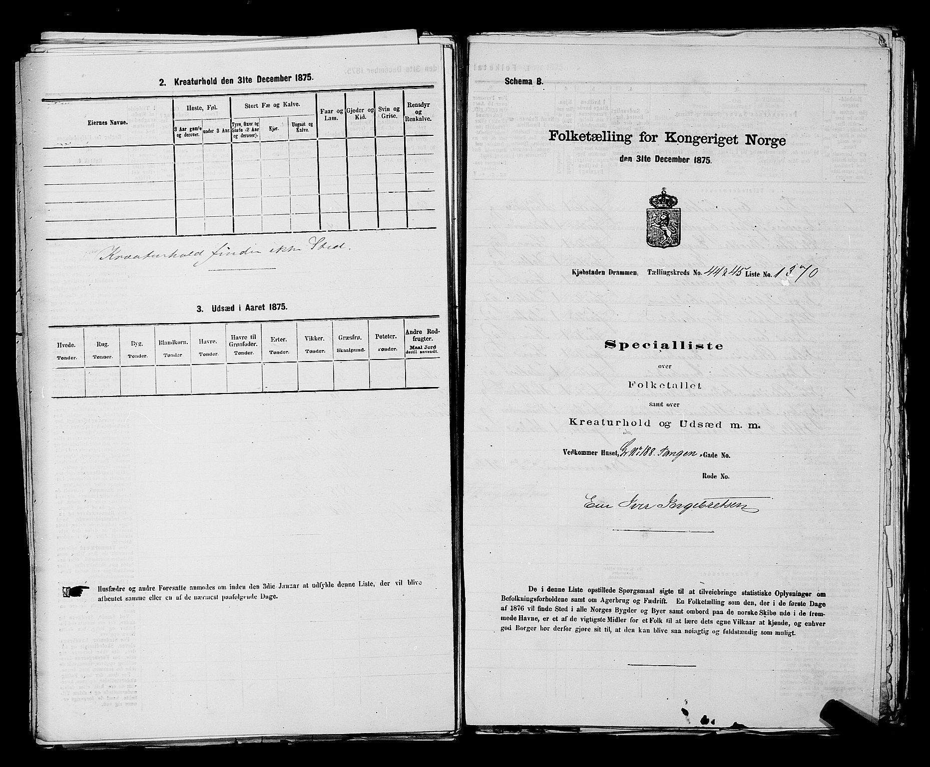 SAKO, Folketelling 1875 for 0602 Drammen kjøpstad, 1875, s. 3749