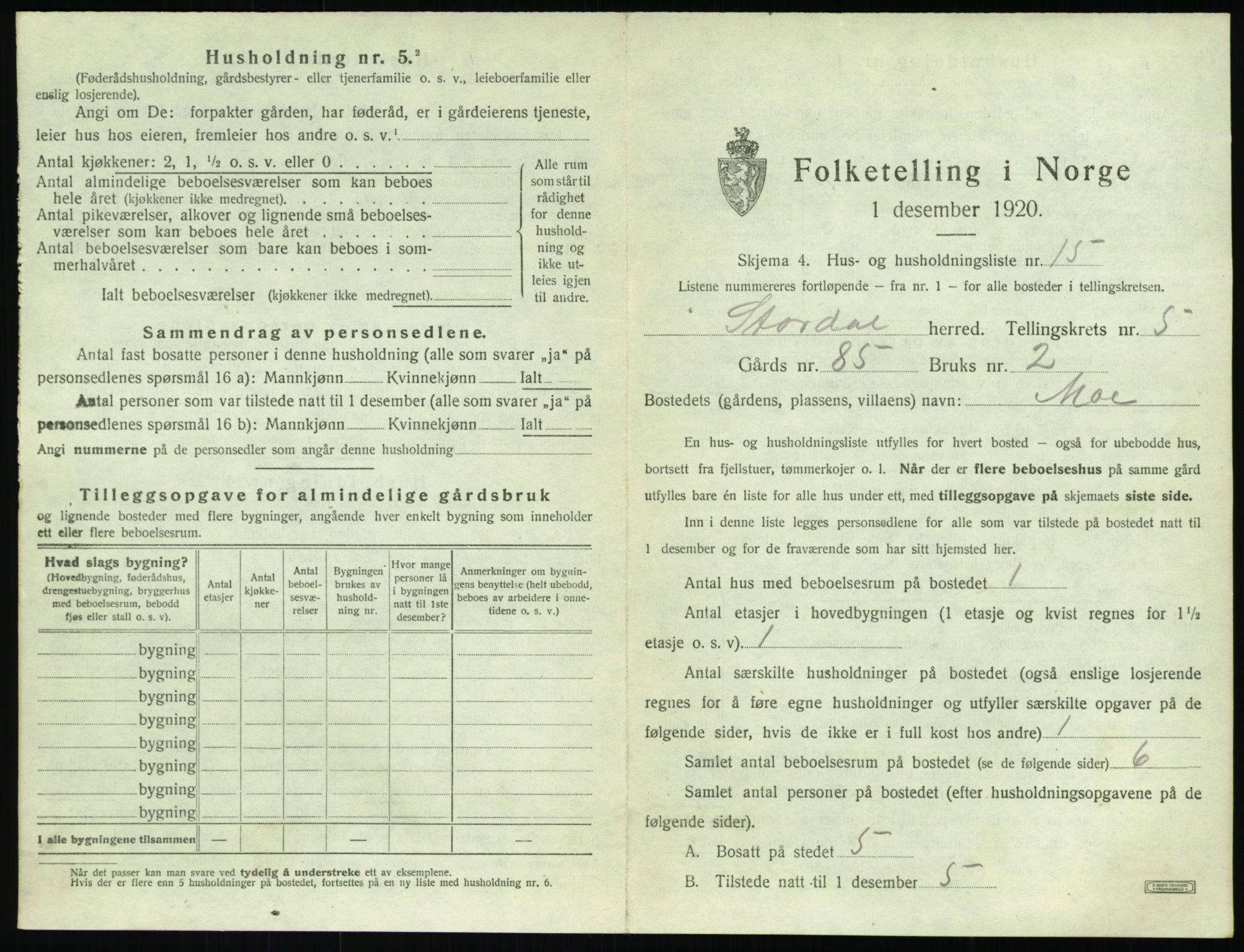 SAT, Folketelling 1920 for 1526 Stordal herred, 1920, s. 262