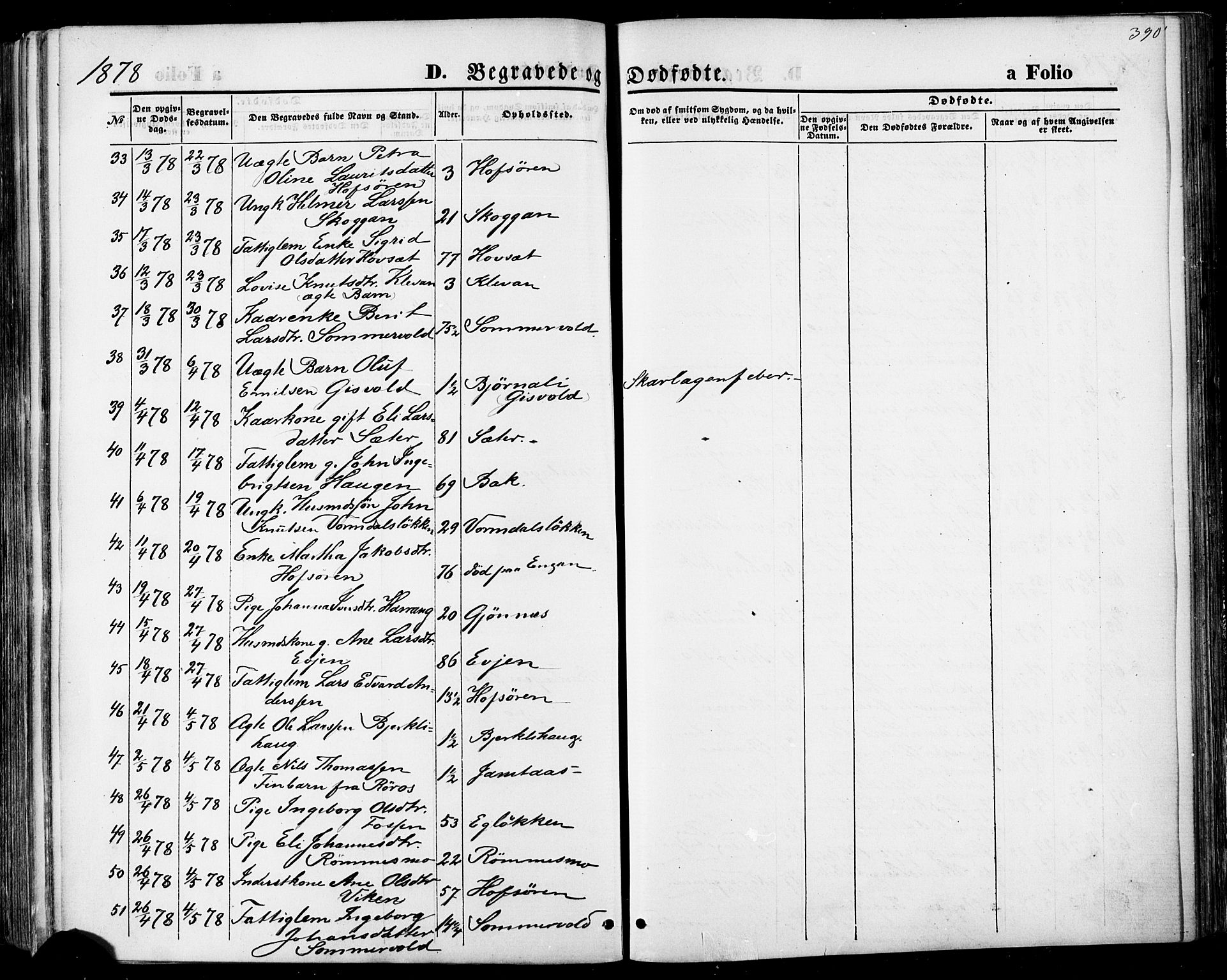 Ministerialprotokoller, klokkerbøker og fødselsregistre - Sør-Trøndelag, SAT/A-1456/668/L0807: Ministerialbok nr. 668A07, 1870-1880, s. 390