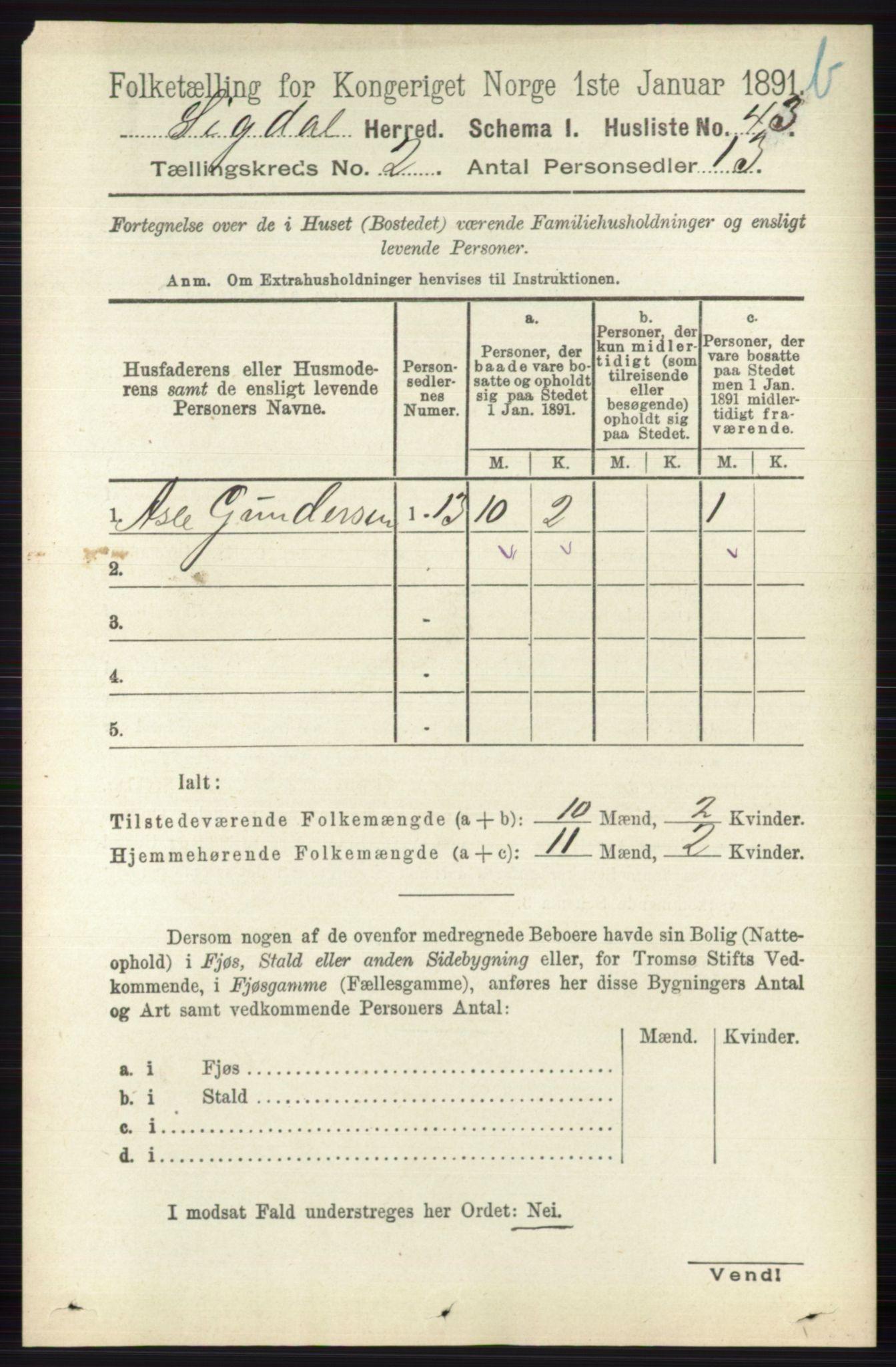 RA, Folketelling 1891 for 0621 Sigdal herred, 1891, s. 3900