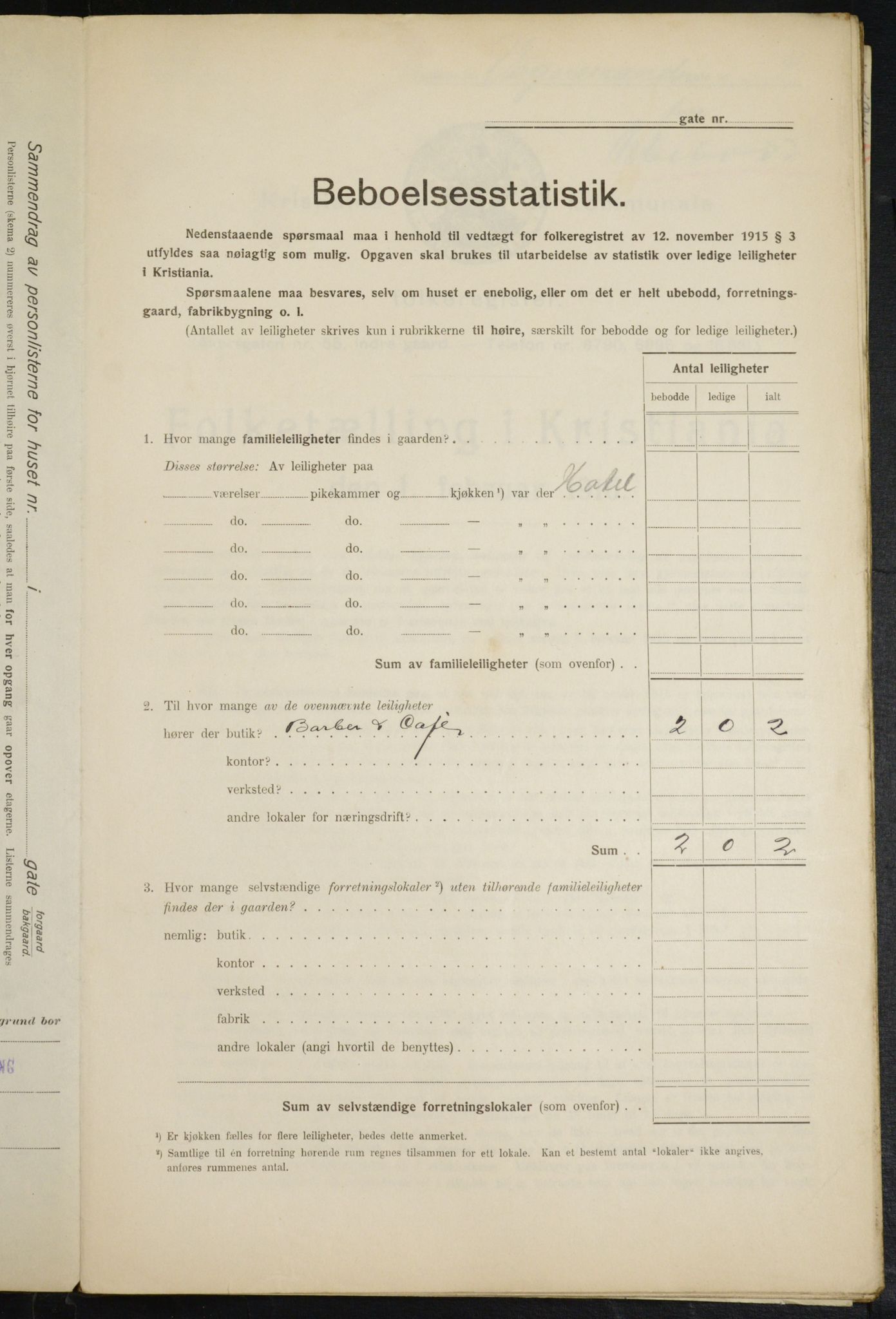 OBA, Kommunal folketelling 1.2.1916 for Kristiania, 1916, s. 127805