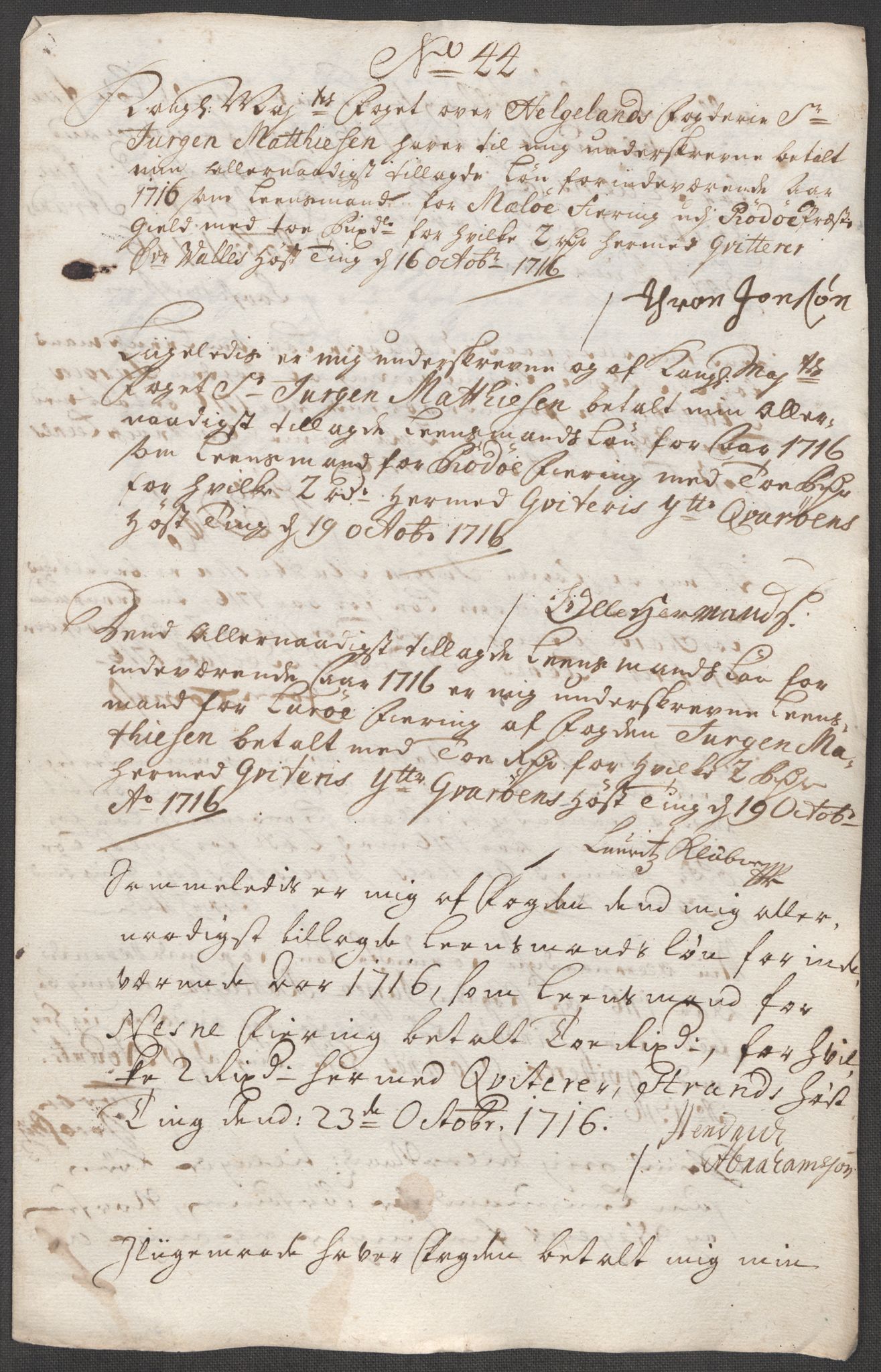 Rentekammeret inntil 1814, Reviderte regnskaper, Fogderegnskap, RA/EA-4092/R65/L4514: Fogderegnskap Helgeland, 1716, s. 294