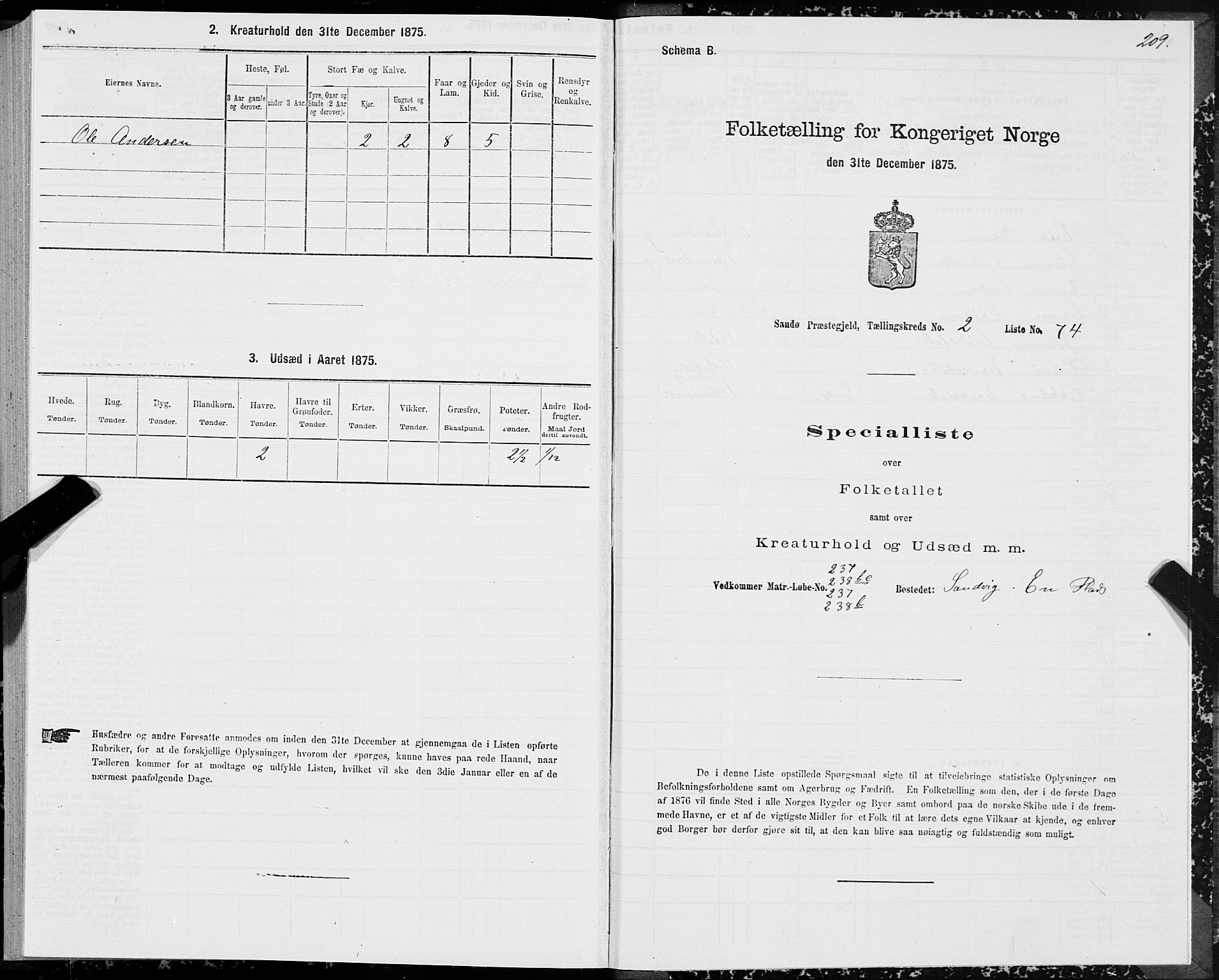 SAT, Folketelling 1875 for 1514P Sande prestegjeld, 1875, s. 1209