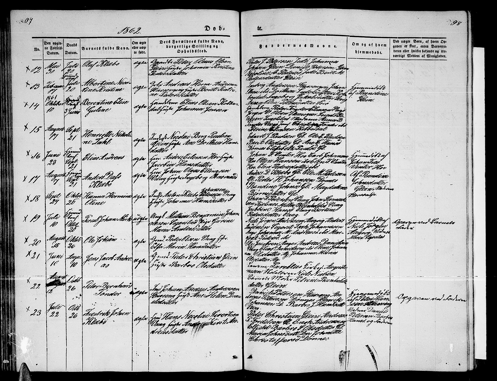 Ministerialprotokoller, klokkerbøker og fødselsregistre - Nordland, AV/SAT-A-1459/835/L0530: Klokkerbok nr. 835C02, 1842-1865, s. 97-98