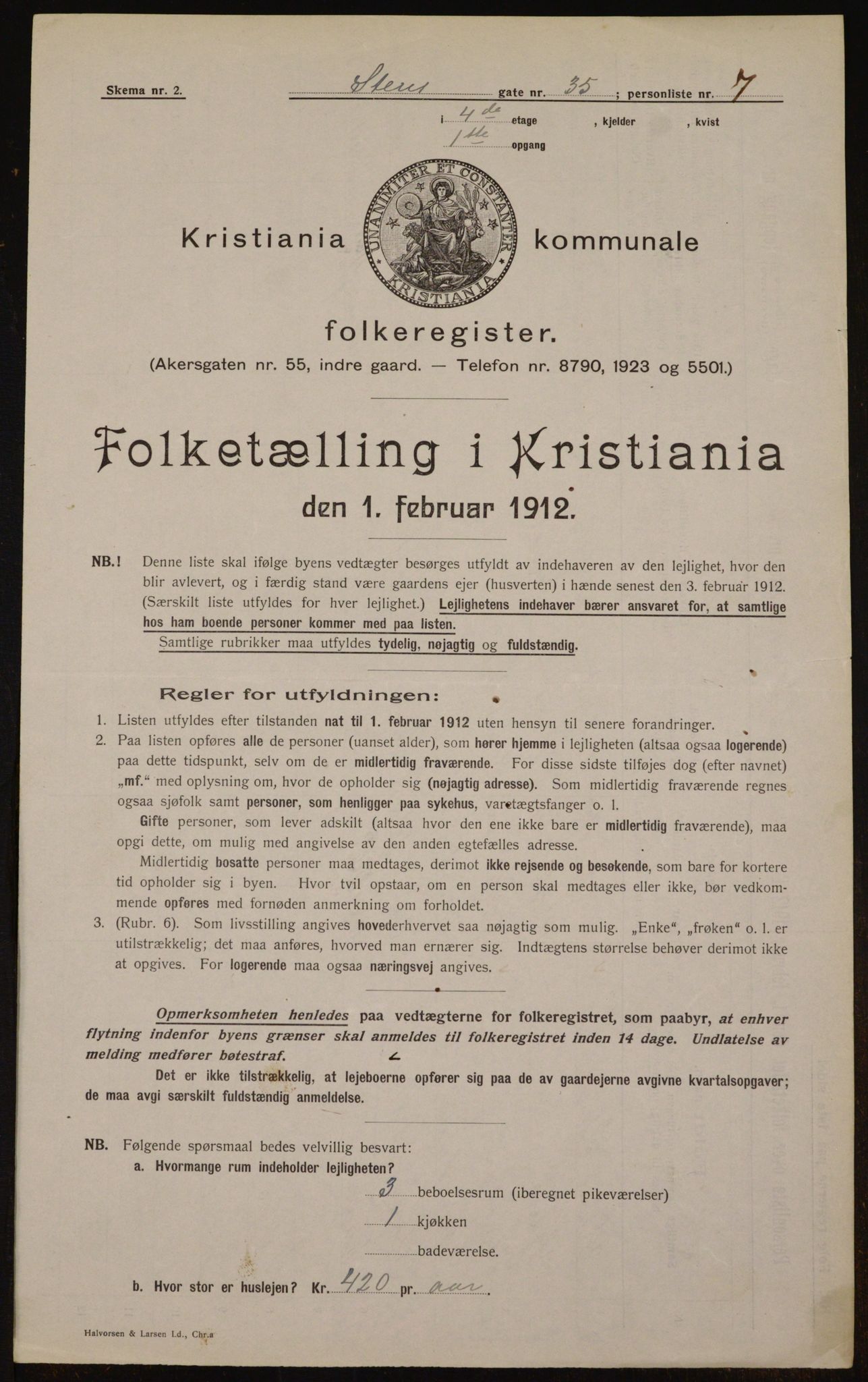 OBA, Kommunal folketelling 1.2.1912 for Kristiania, 1912, s. 102356