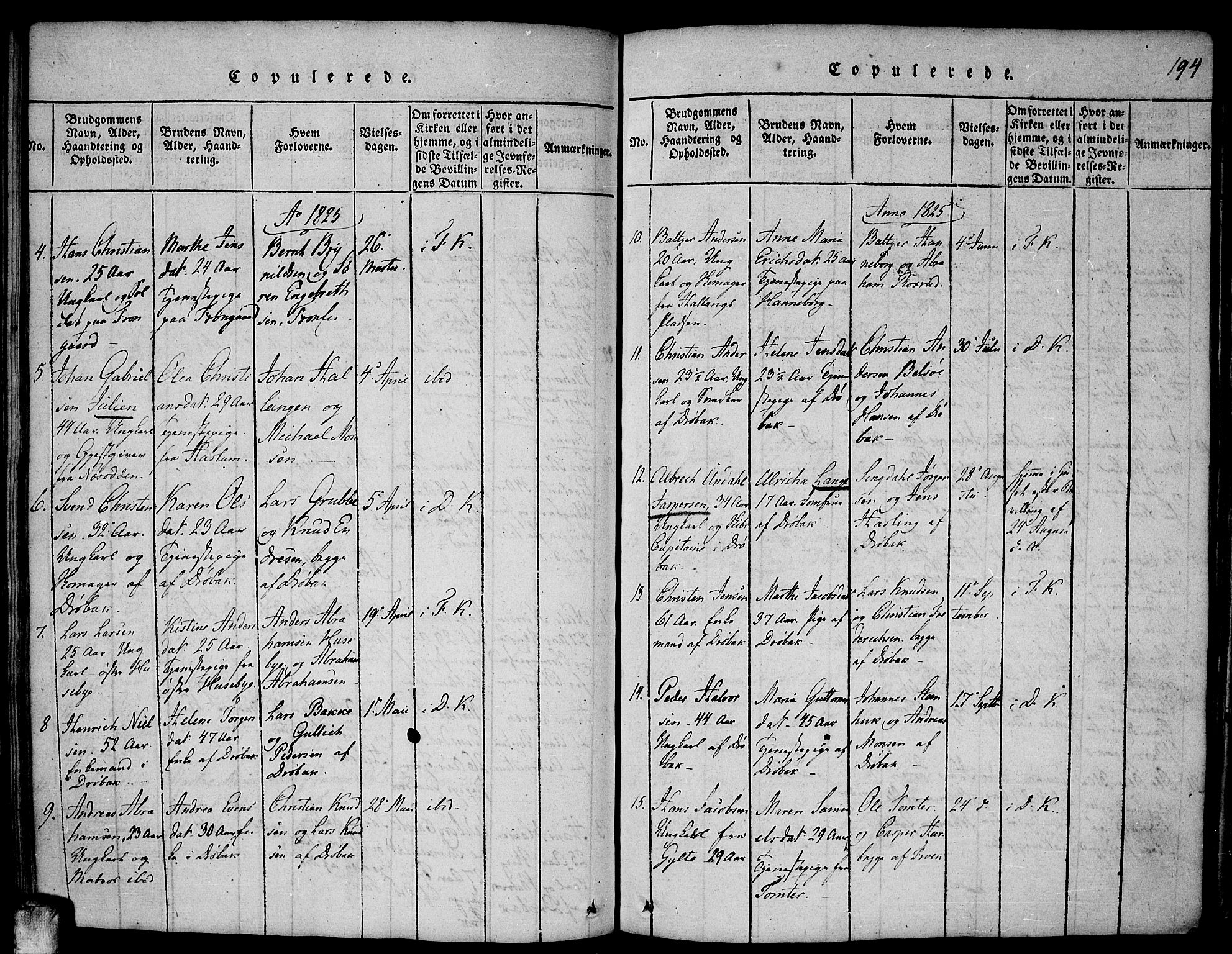 Drøbak prestekontor Kirkebøker, SAO/A-10142a/F/Fa/L0001: Ministerialbok nr. I 1, 1816-1842, s. 194