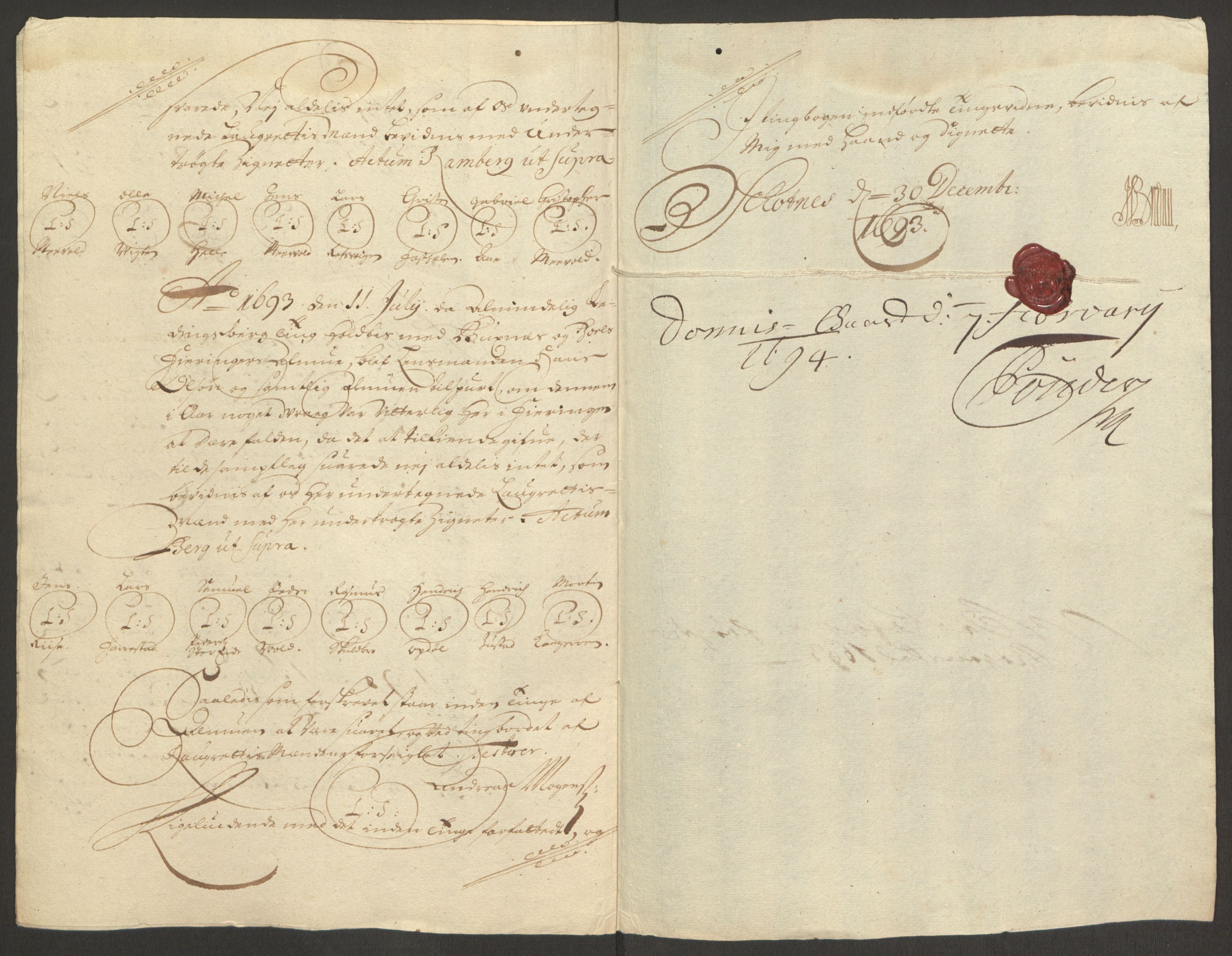 Rentekammeret inntil 1814, Reviderte regnskaper, Fogderegnskap, RA/EA-4092/R67/L4675: Fogderegnskap Vesterålen, Andenes og Lofoten, 1691-1693, s. 282