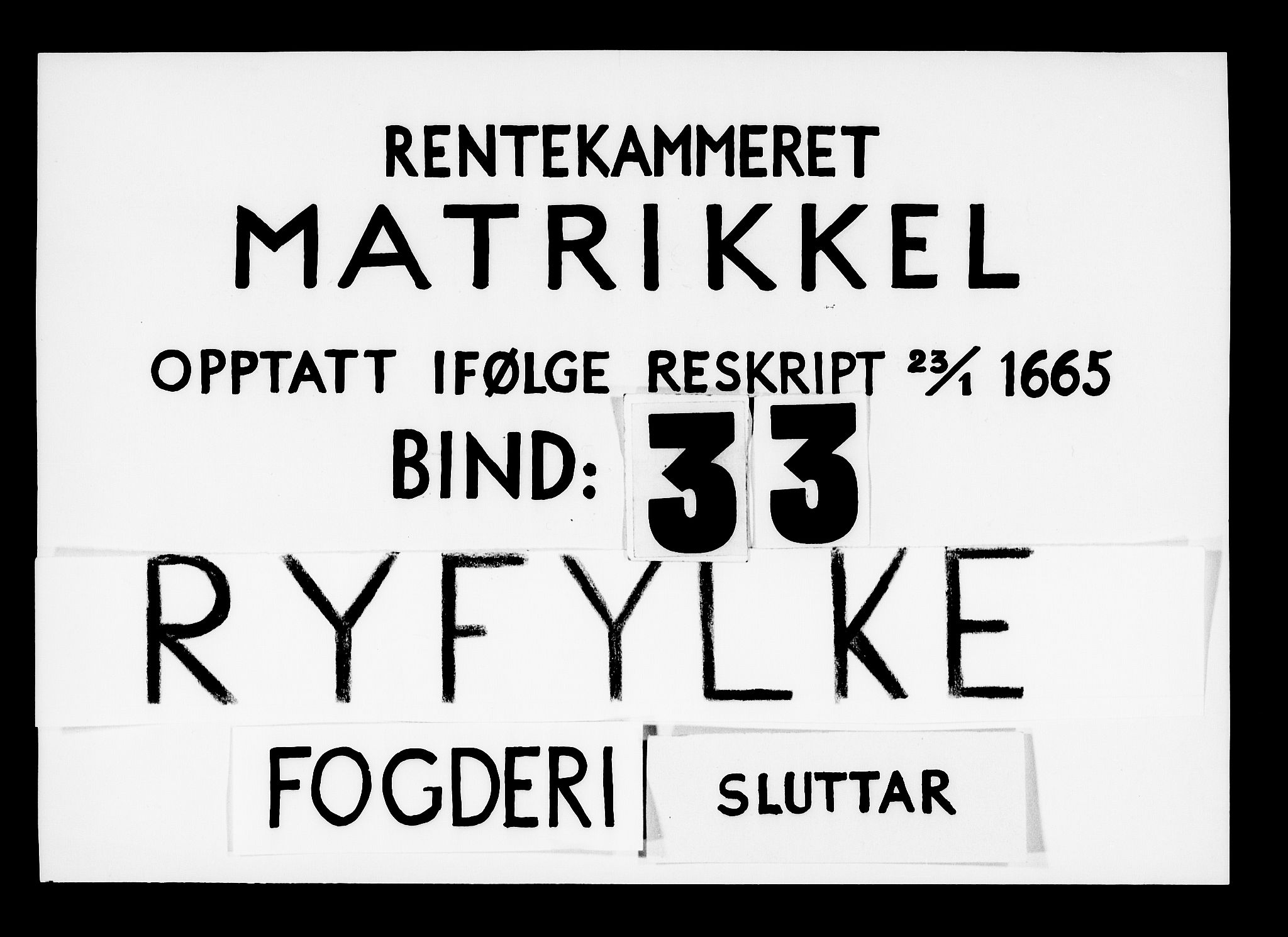 Rentekammeret inntil 1814, Realistisk ordnet avdeling, AV/RA-EA-4070/N/Nb/Nba/L0033: Ryfylke fogderi, 1668