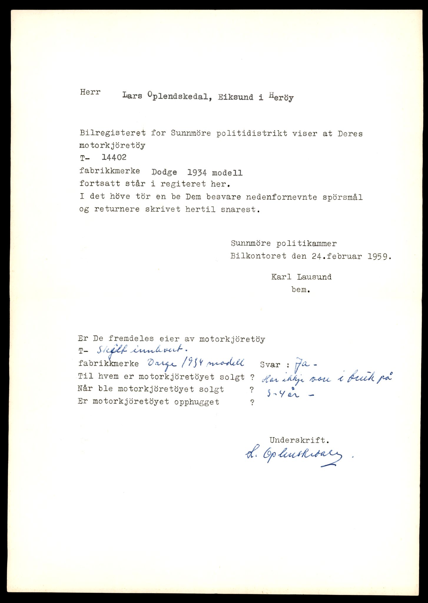 Møre og Romsdal vegkontor - Ålesund trafikkstasjon, AV/SAT-A-4099/F/Fe/L0045: Registreringskort for kjøretøy T 14320 - T 14444, 1927-1998, s. 2113