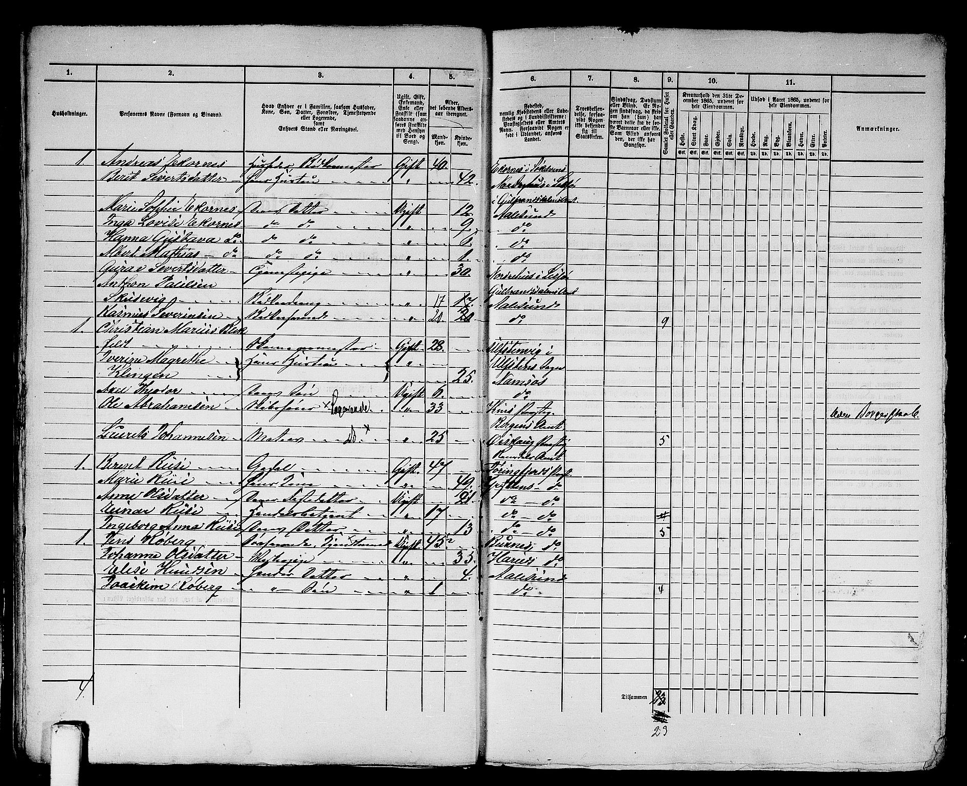 RA, Folketelling 1865 for 1501P Ålesund prestegjeld, 1865, s. 23