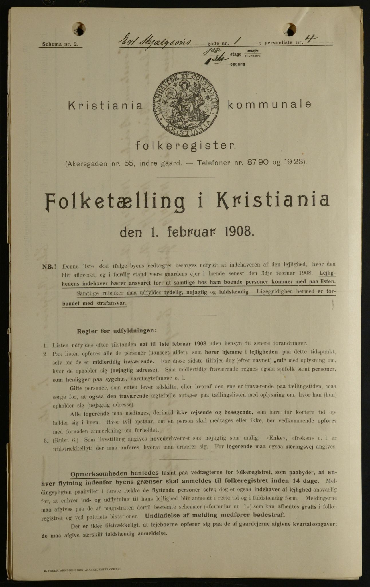 OBA, Kommunal folketelling 1.2.1908 for Kristiania kjøpstad, 1908, s. 20062