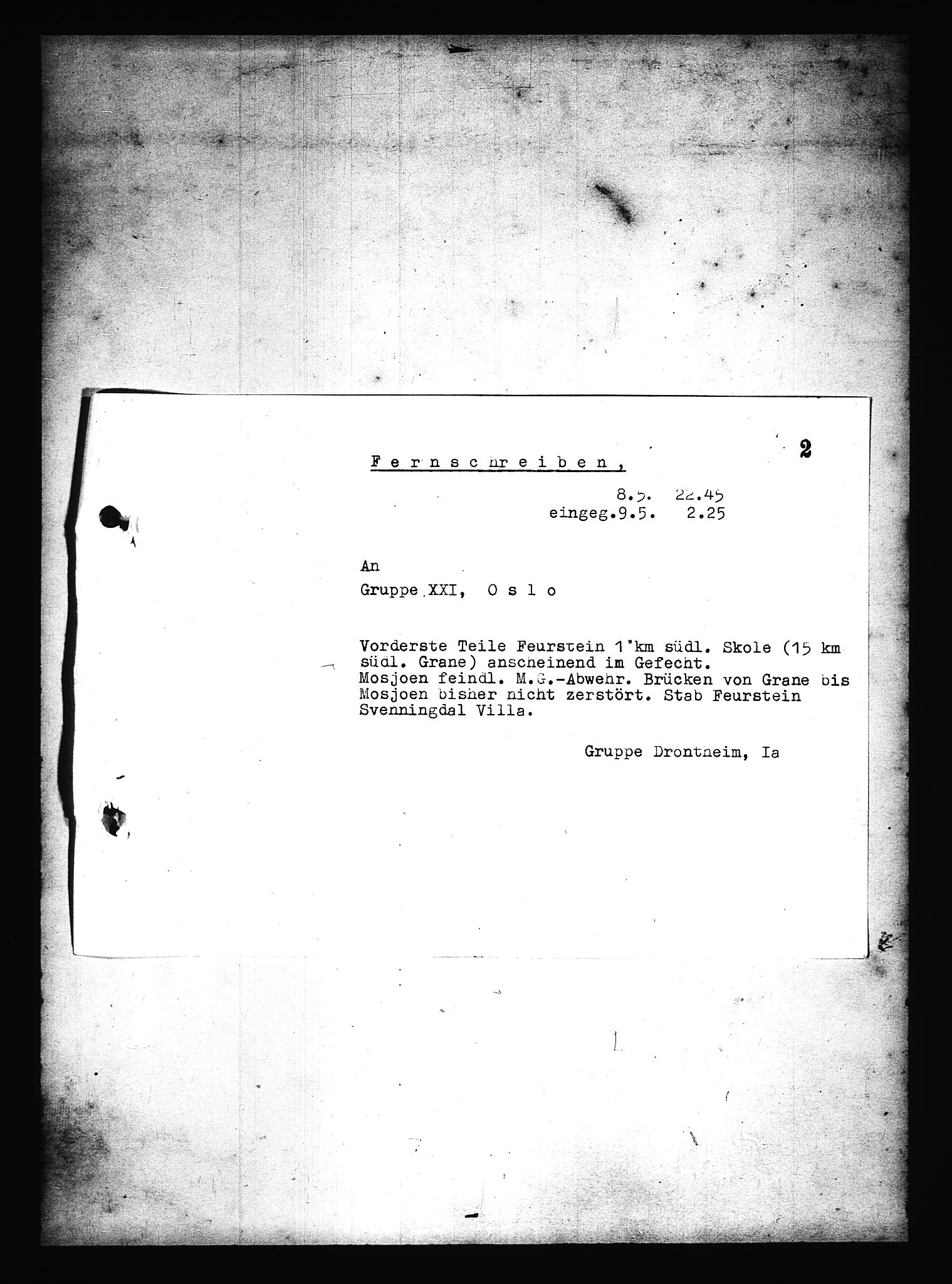 Documents Section, AV/RA-RAFA-2200/V/L0078: Amerikansk mikrofilm "Captured German Documents".
Box No. 717.  FKA jnr. 601/1954., 1940, s. 396