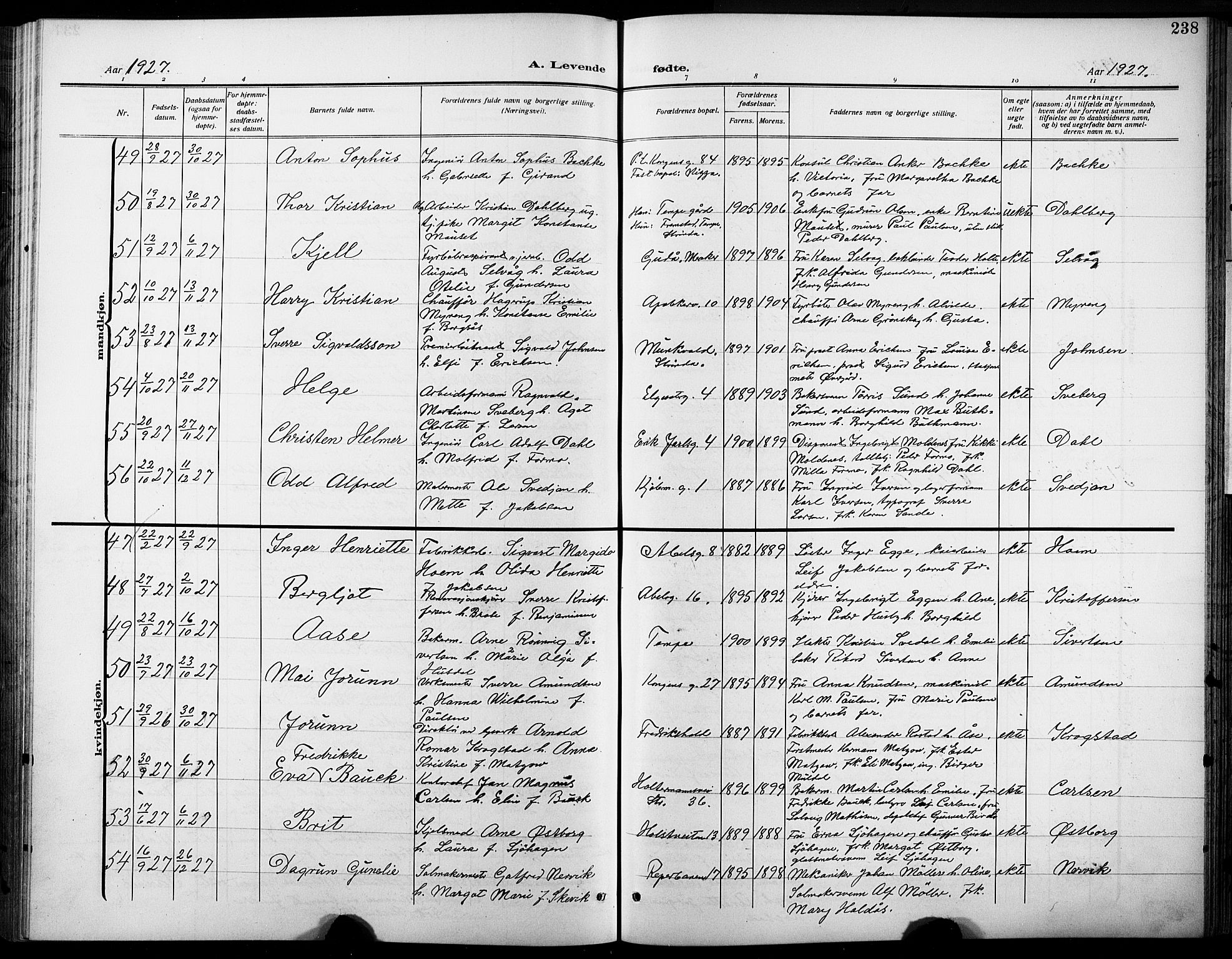 Ministerialprotokoller, klokkerbøker og fødselsregistre - Sør-Trøndelag, SAT/A-1456/601/L0096: Klokkerbok nr. 601C14, 1911-1931, s. 238